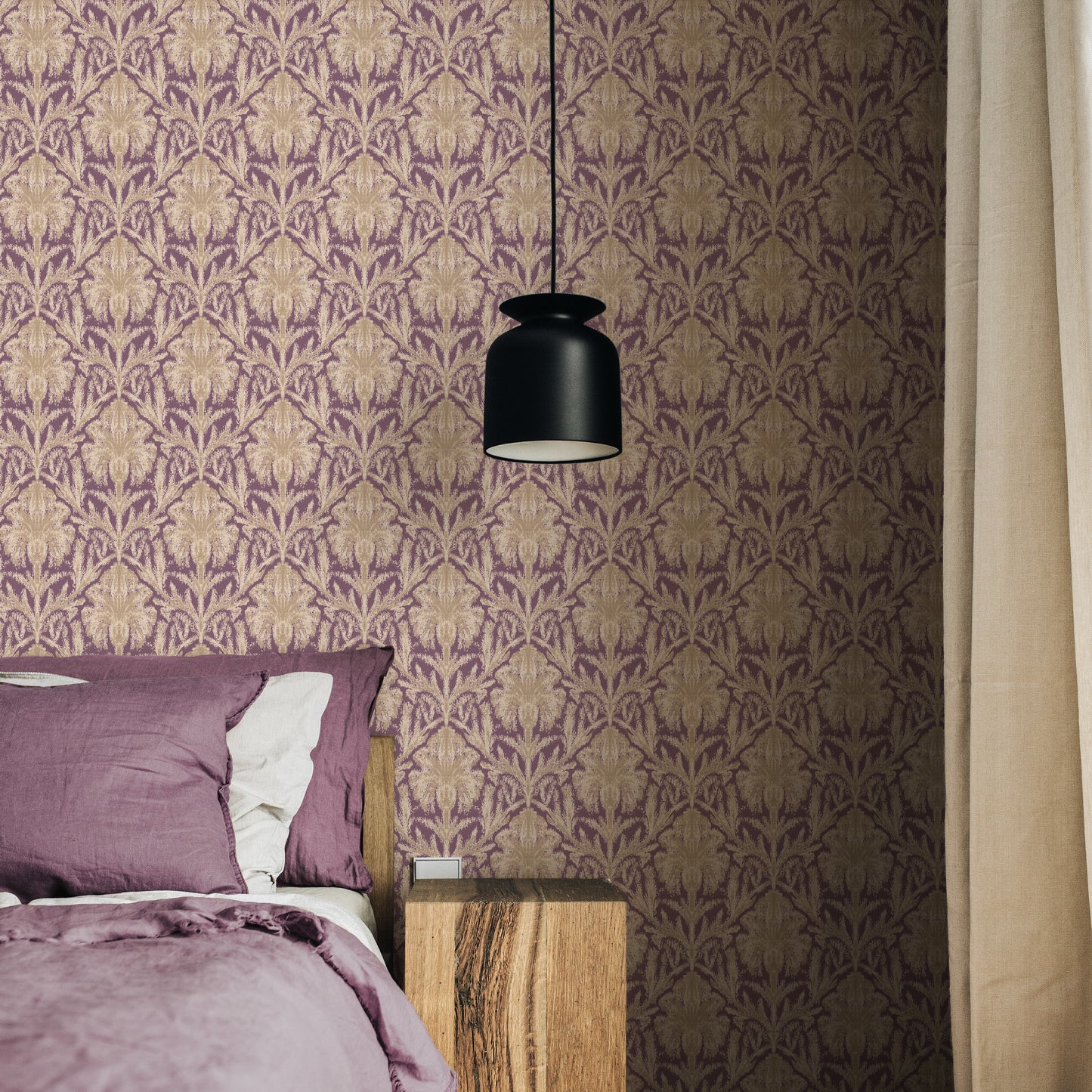 Abbotsbury Plum Wallpaper