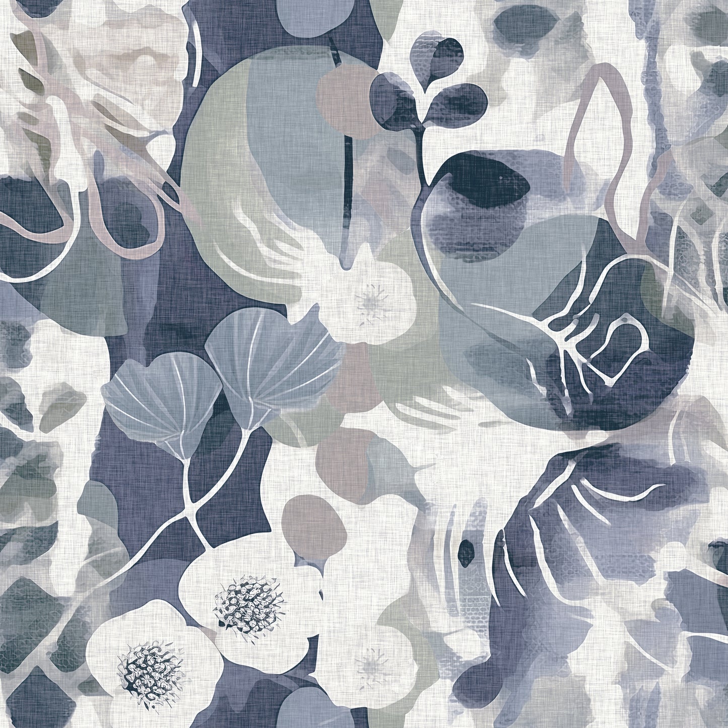 Abstract #5 Washed Indigo Wallpaper