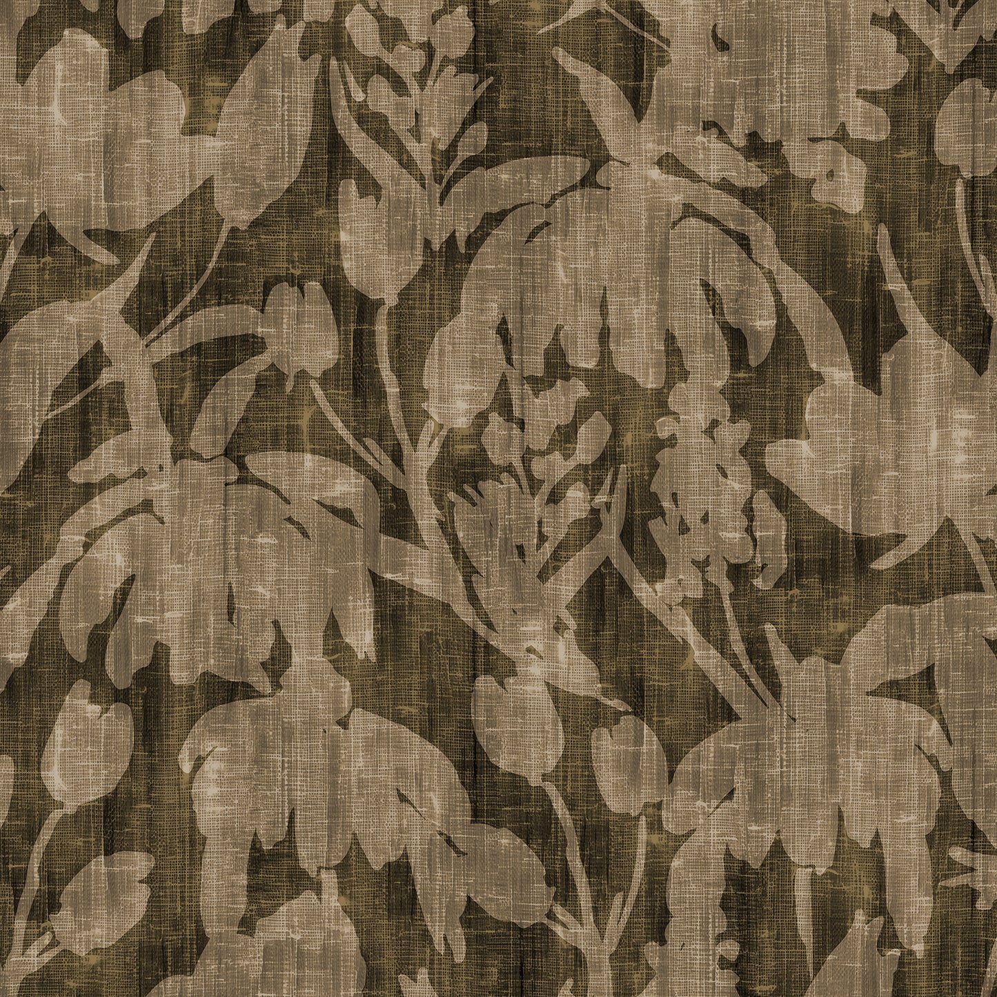 Aged Botanical Dark Peat Wallpaper