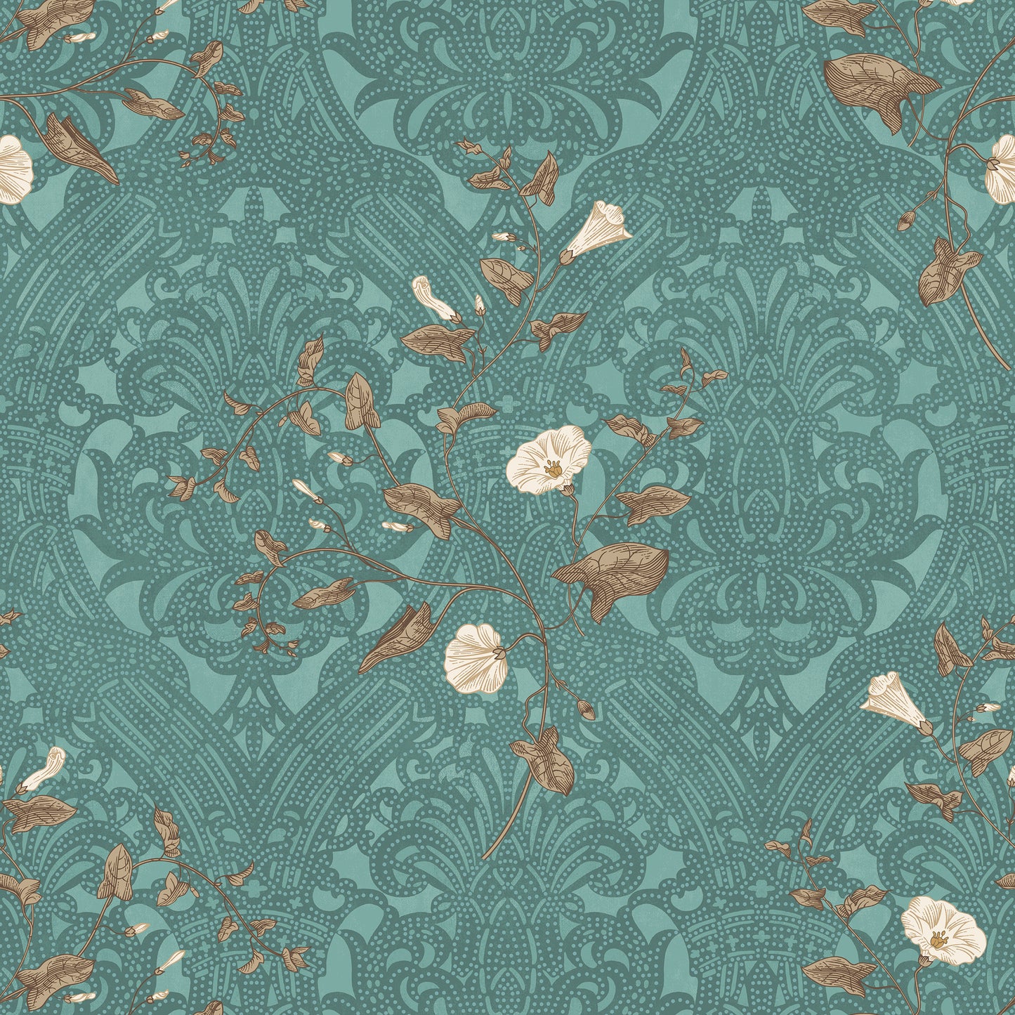 Arts & Crafts Aqua Blues Tapete