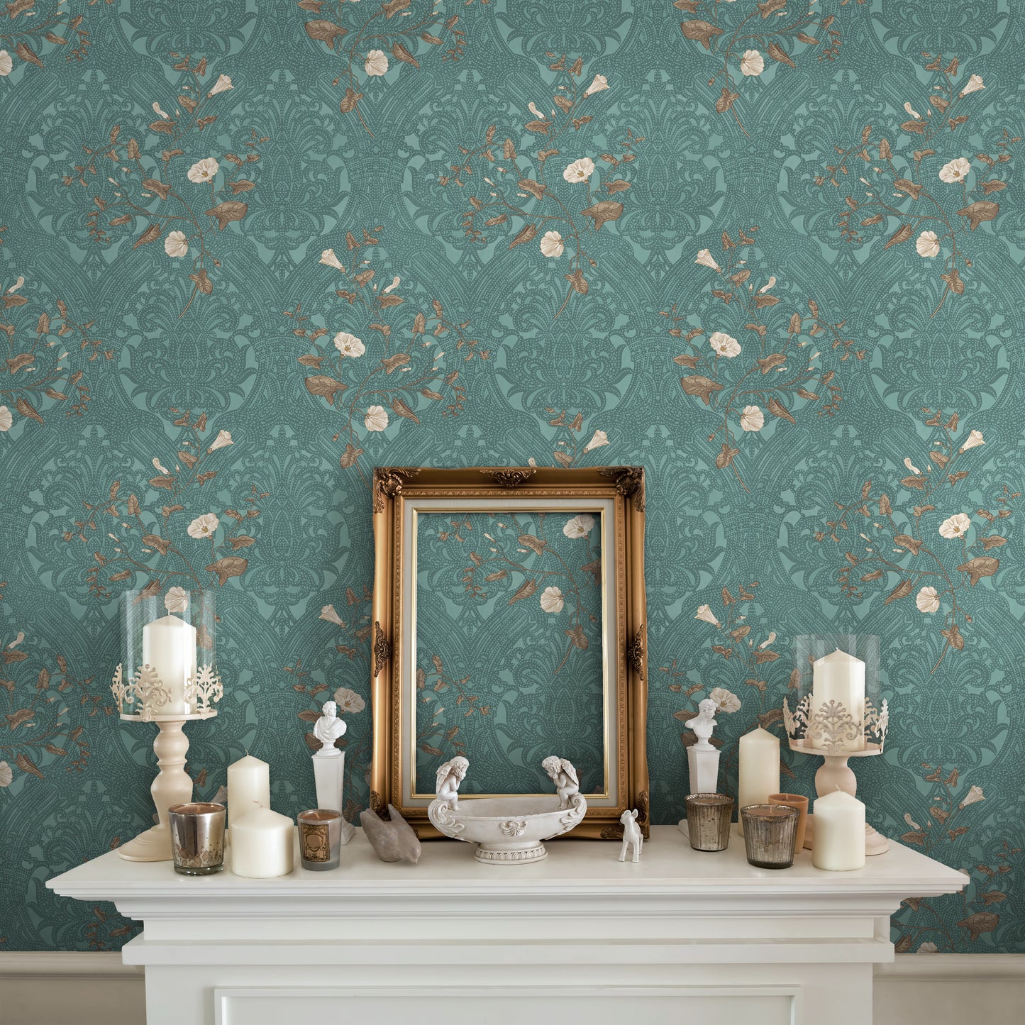 Arts & Crafts Aqua Blues Tapete