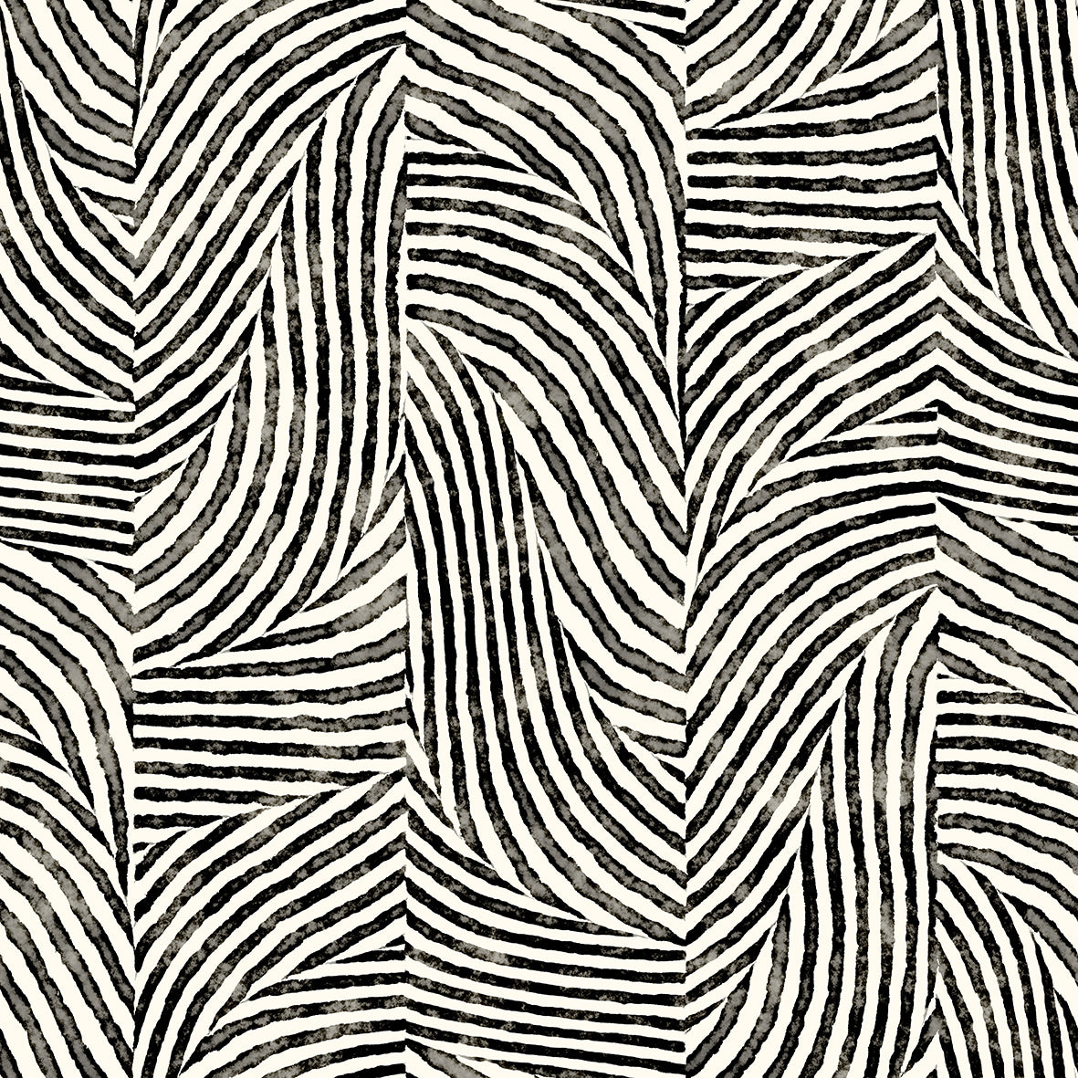 Arbez Black on Cream Wallpaper