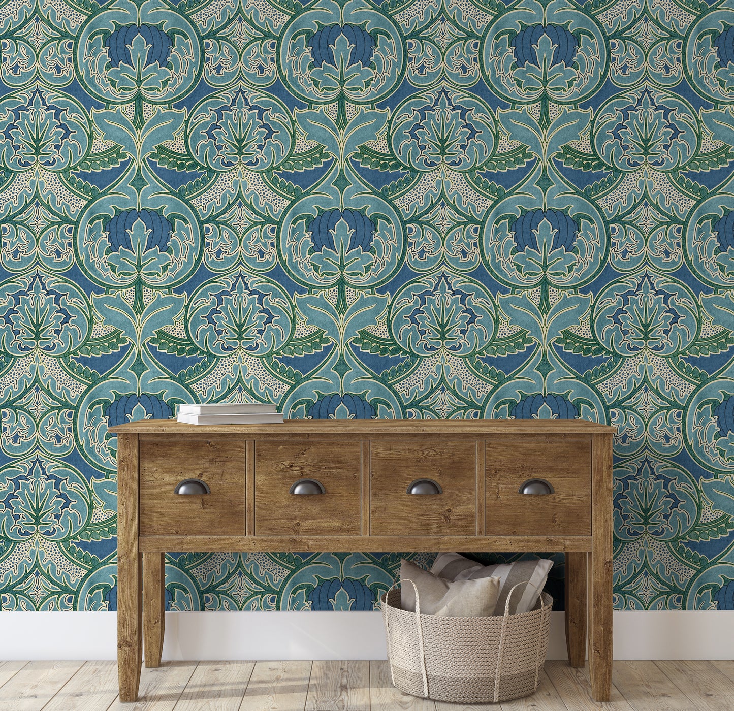 Arts & Crafts Aqua Blues Tapete