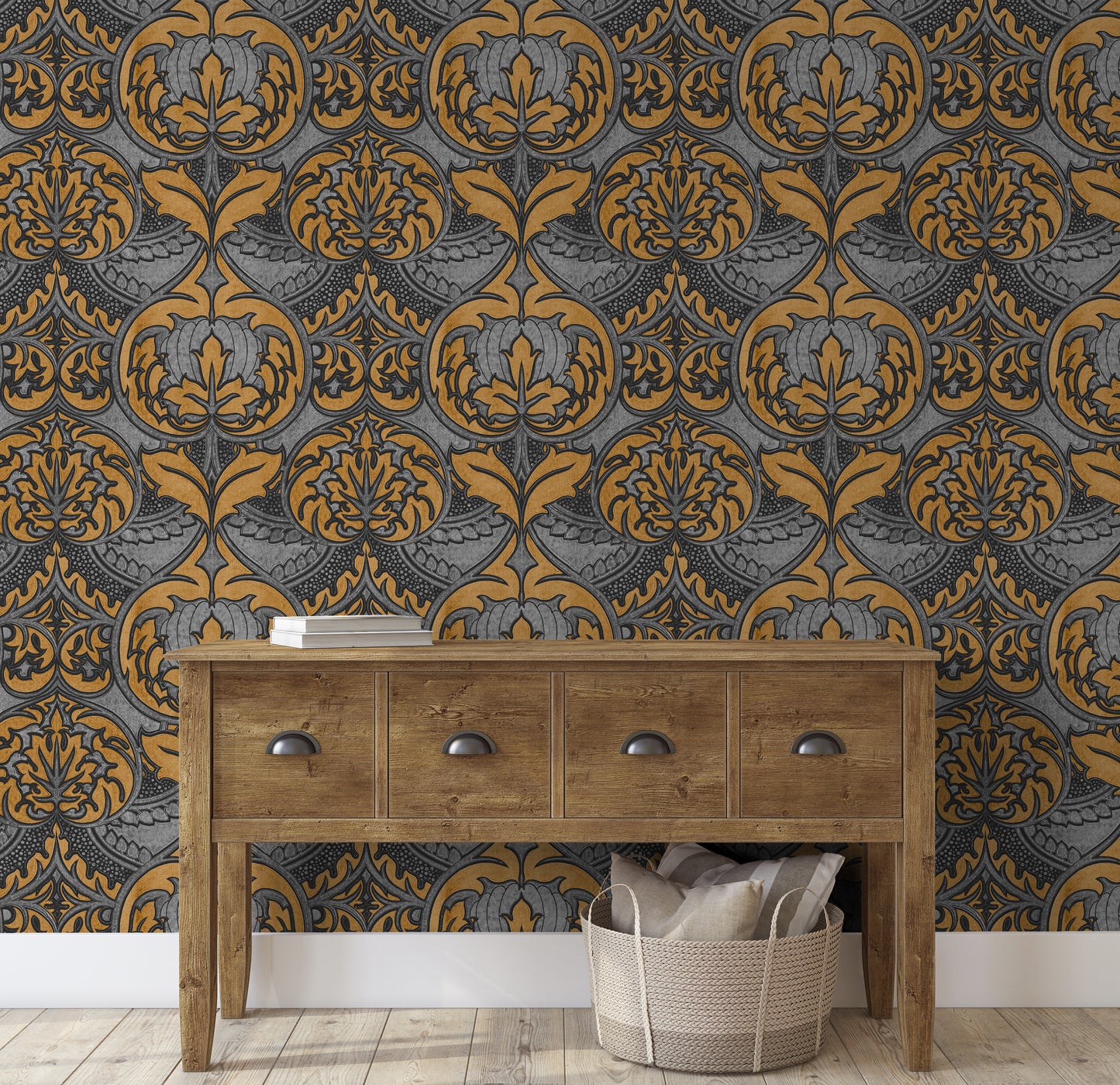 Arts & Crafts Iron and Copper Wallpaper