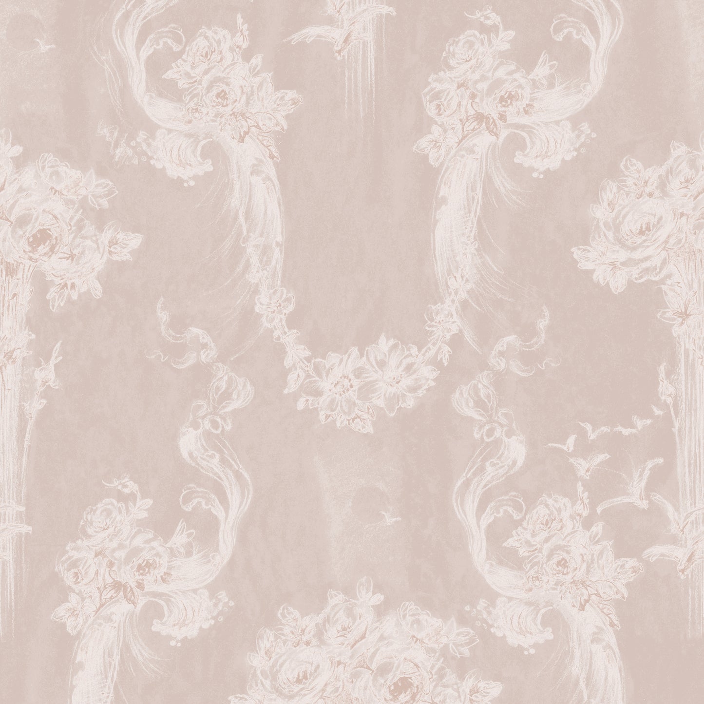 Baroque Chalk on Plaster Wallpaper