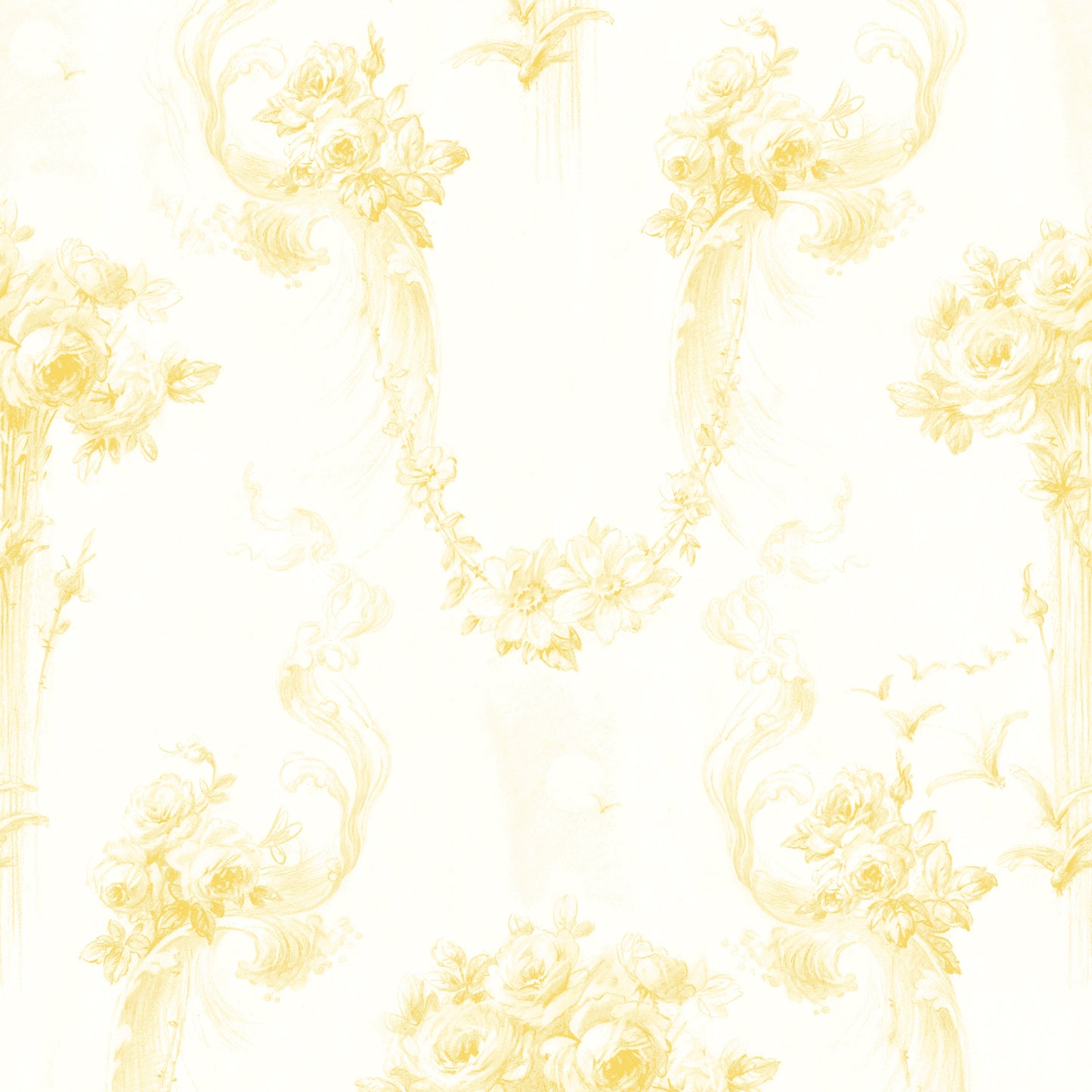 Baroque Ochre Wallpaper