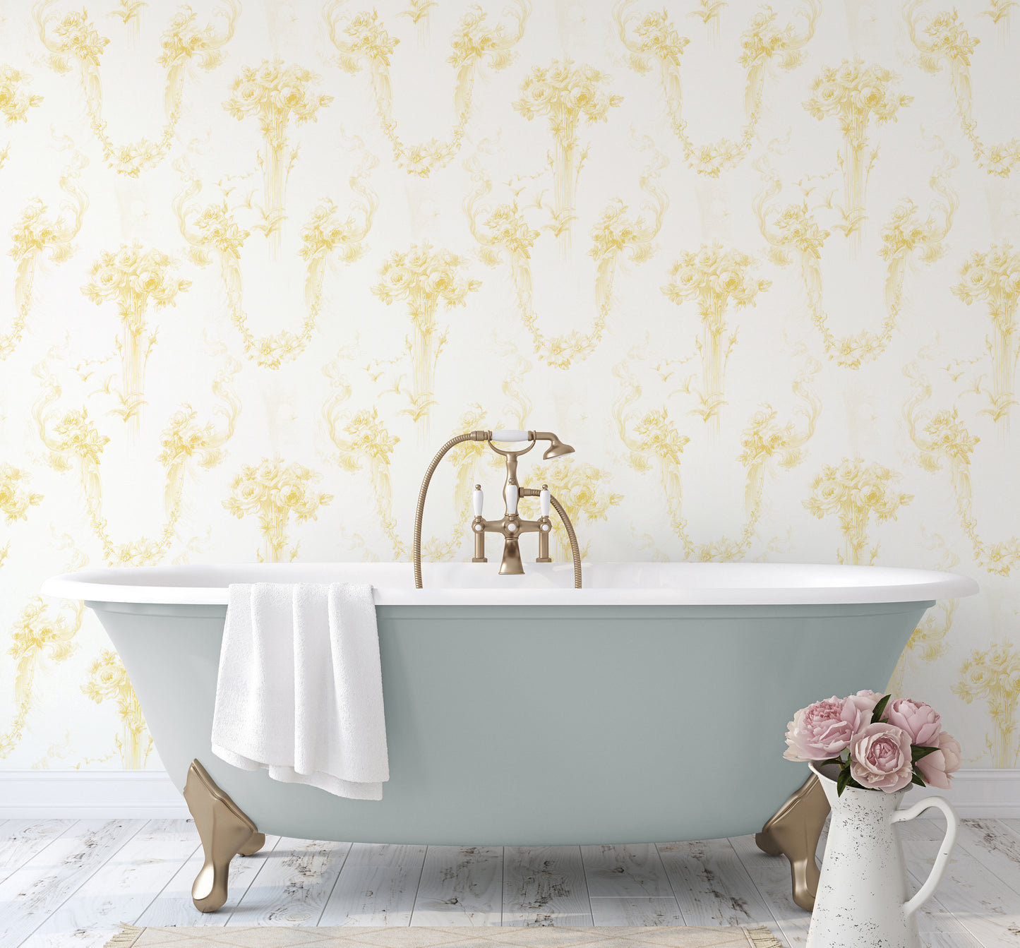 Baroque Ochre Wallpaper