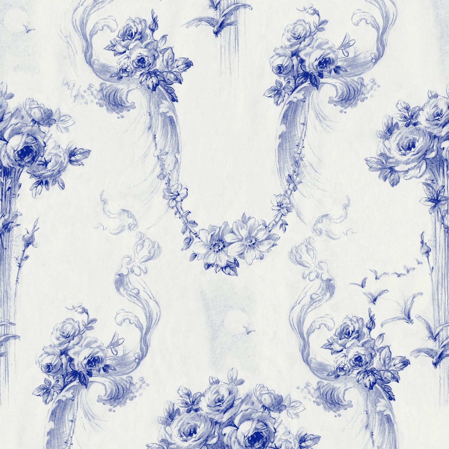 Baroque Royal on Cream Wallpaper