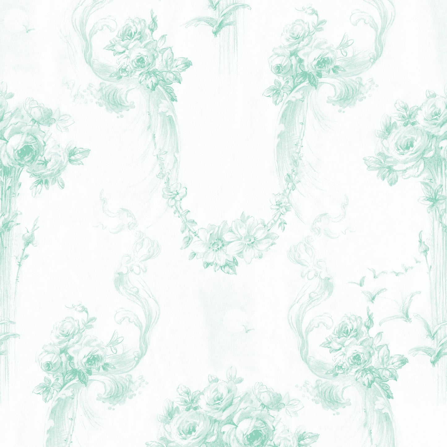 Baroque Turquoise Wallpaper