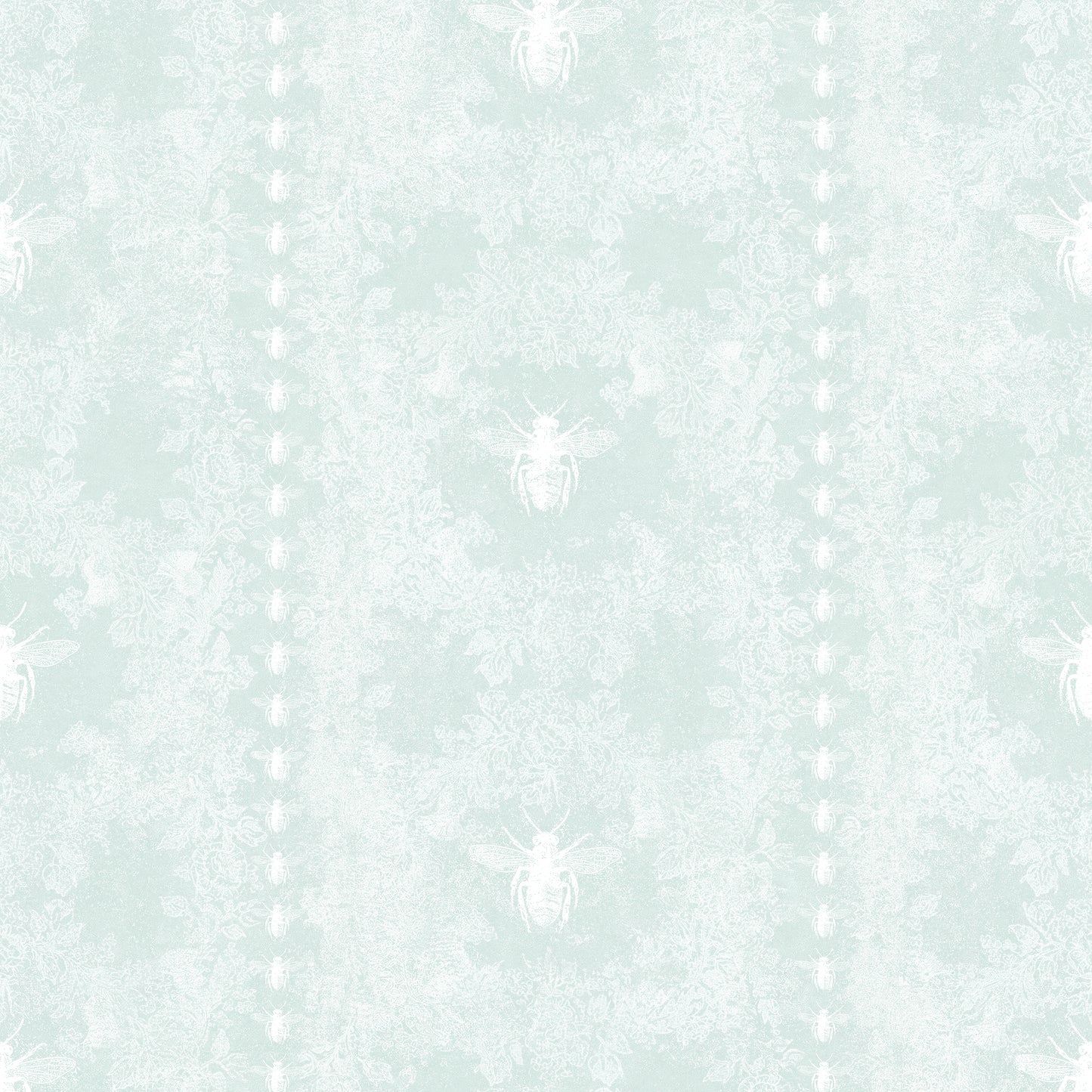 Bee Stripe Soft Turquoise Wallpaper
