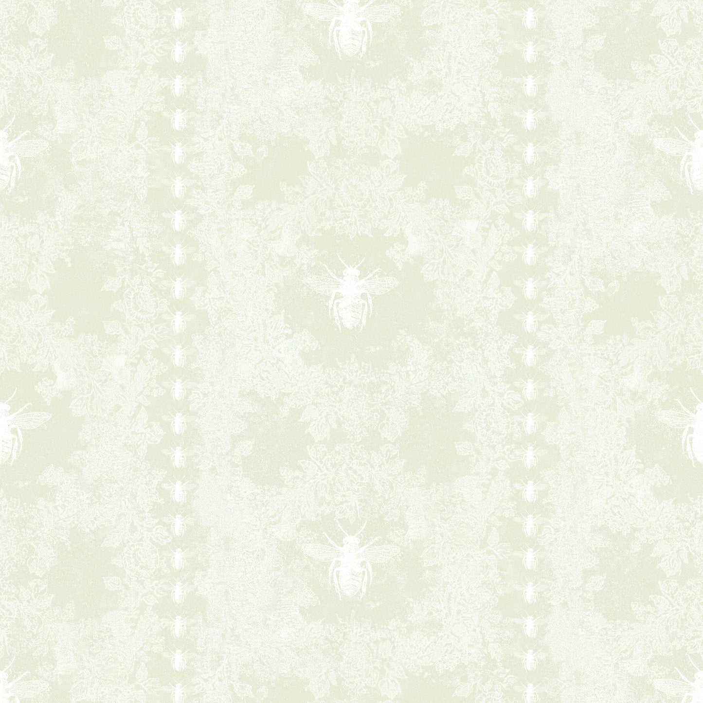 Bee Stripe Soft Green Wallpaper