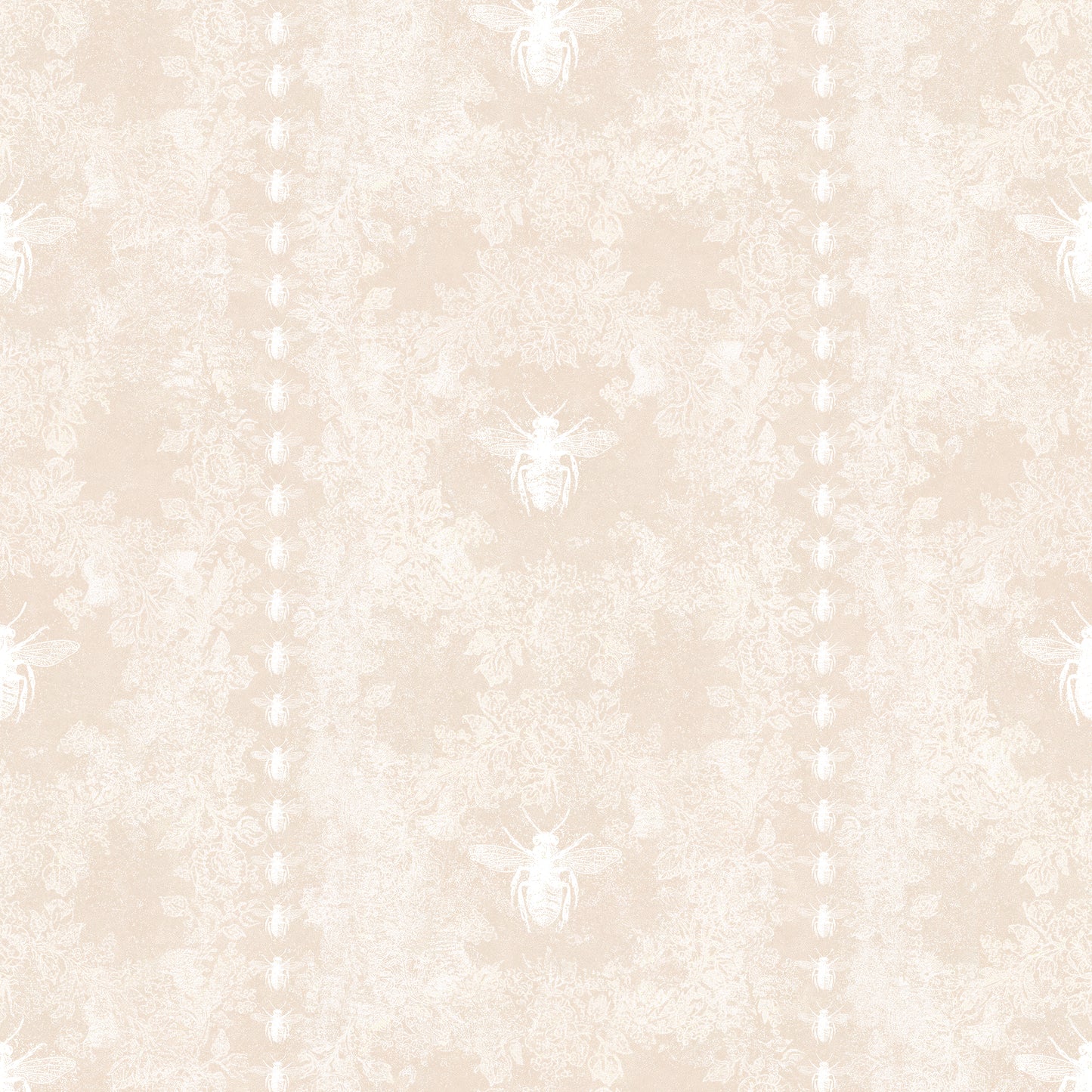 Bee Stripe Soft Peach Wallpaper