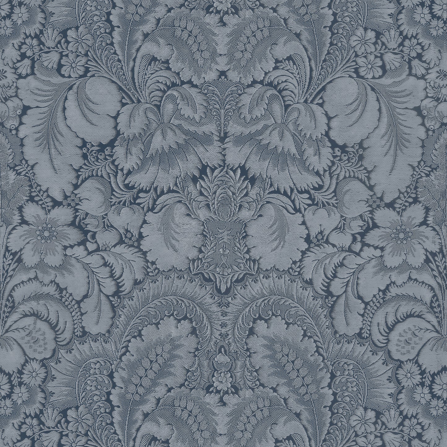 Brocade Blue Grey Wallpaper