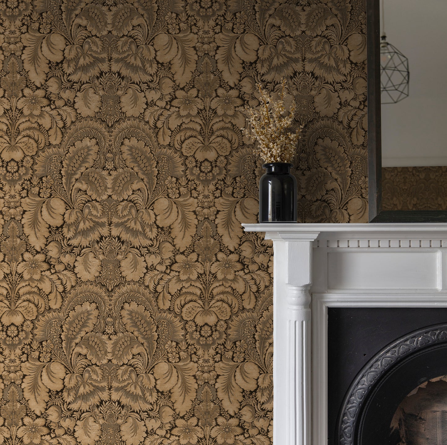 Brocade Caramel Wallpaper