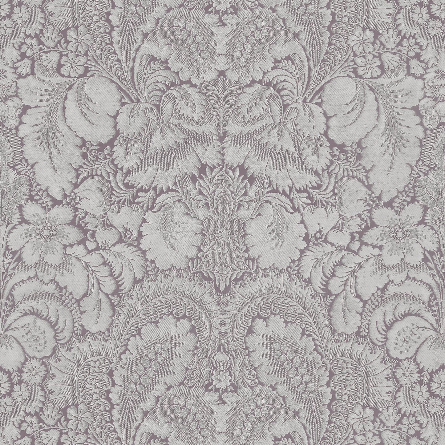 Brocade Plum over Stone Wallpaper