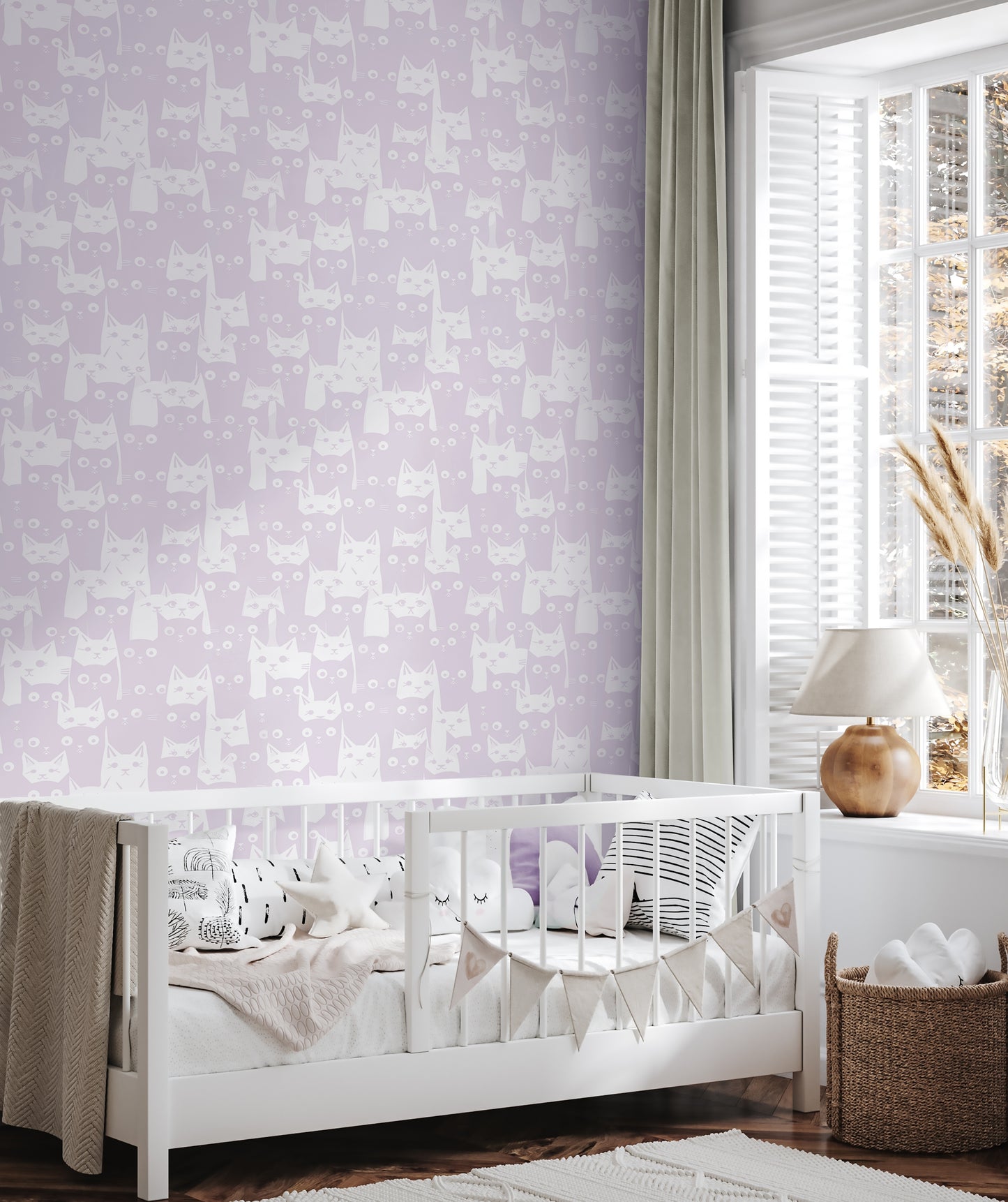 Cats Lavender Wallpaper