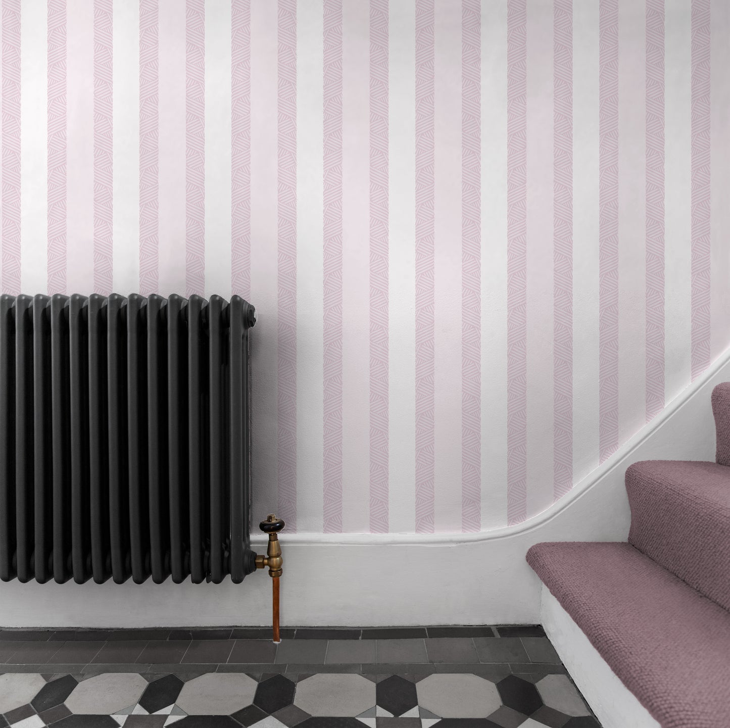 Twisted Stripe Cool Pink Wallpaper