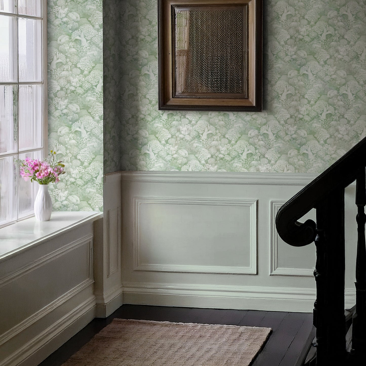 Coralline Soft Sage Wallpaper