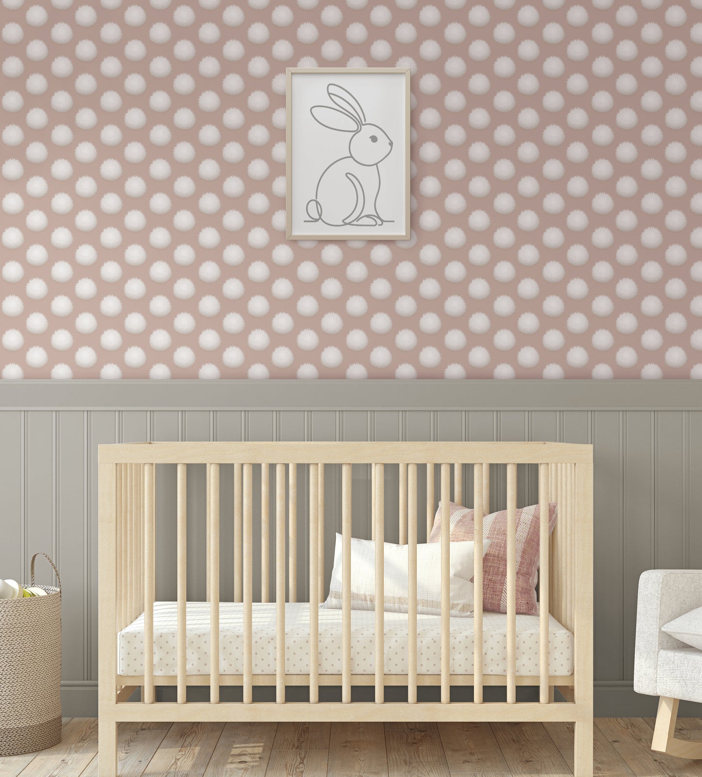Cottontails Pale Terracotta Wallpaper