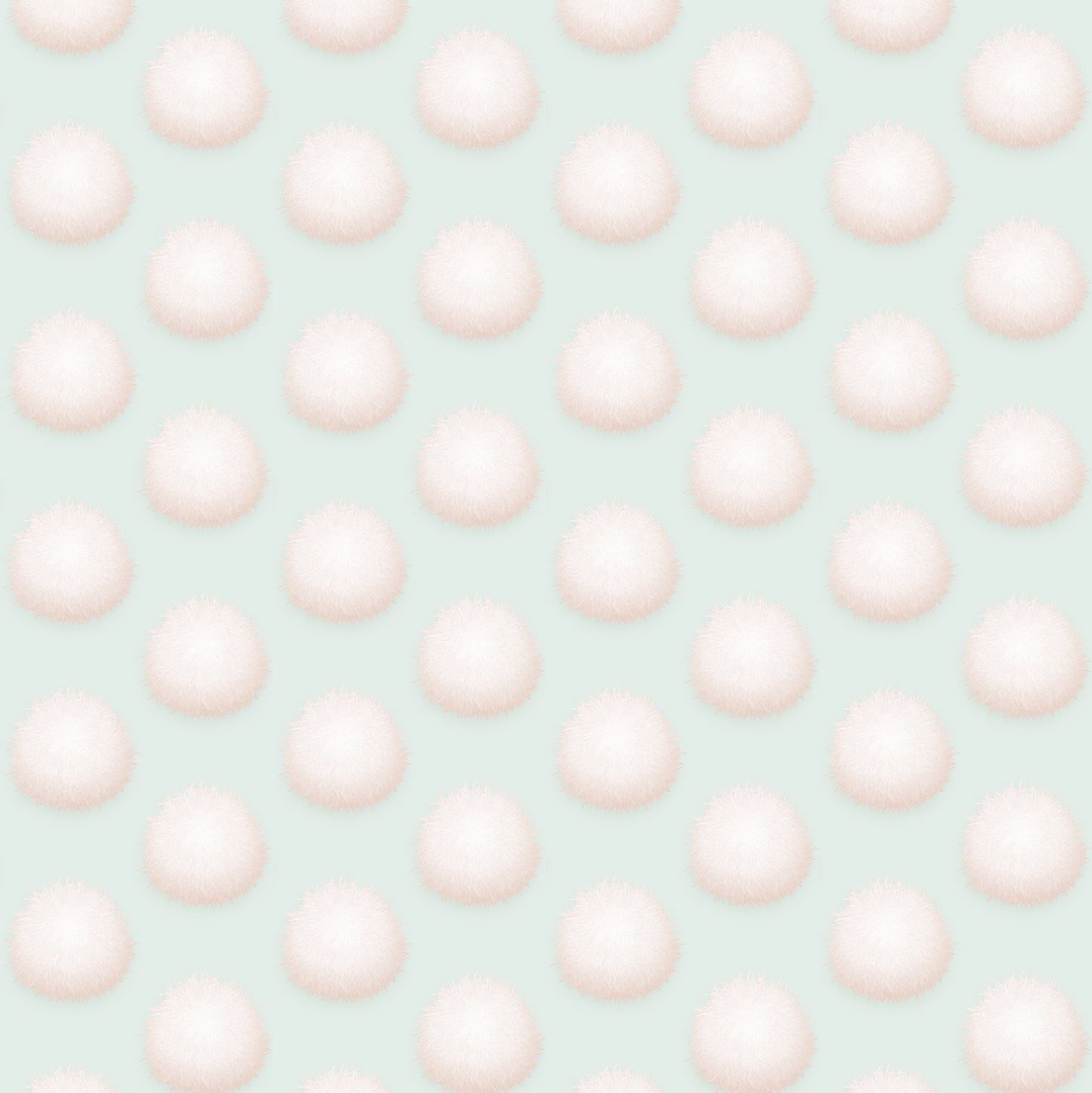 Cottontails Powder Pink on Mint Wallpaper