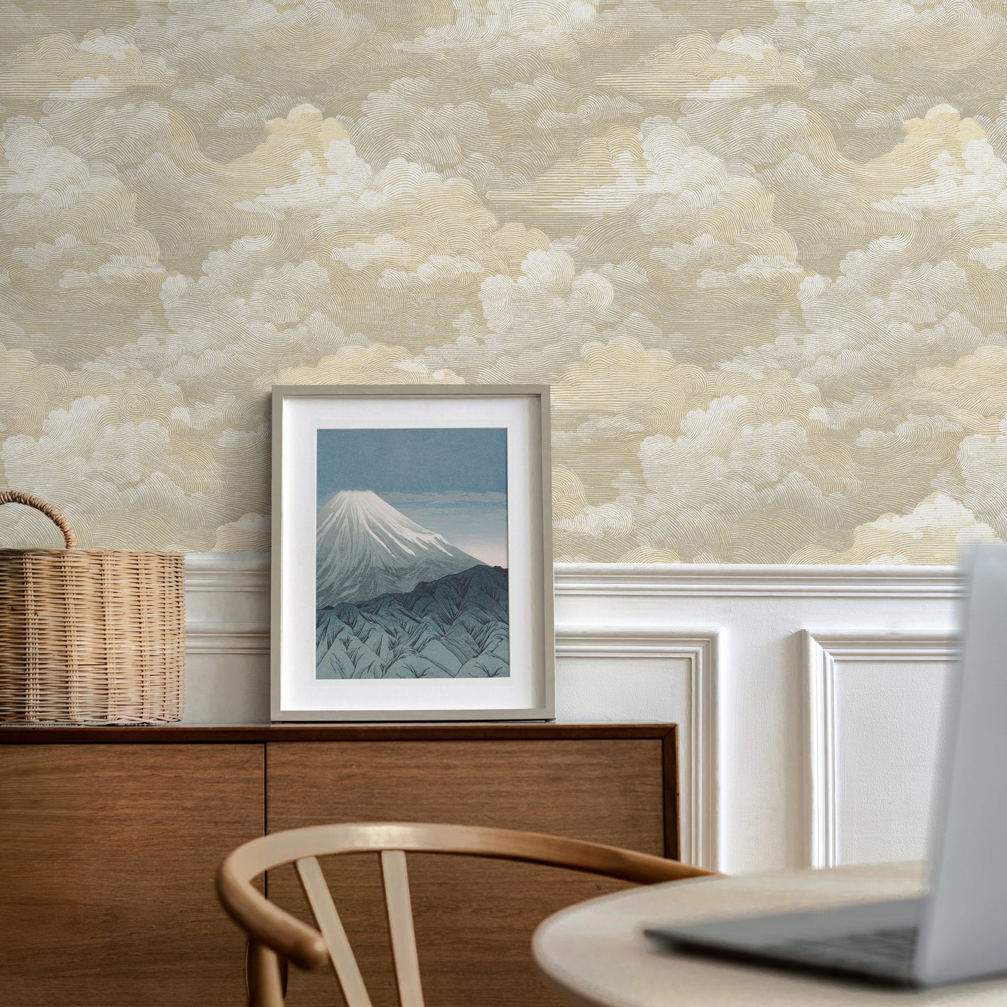 Cumulus Flax Wallpaper