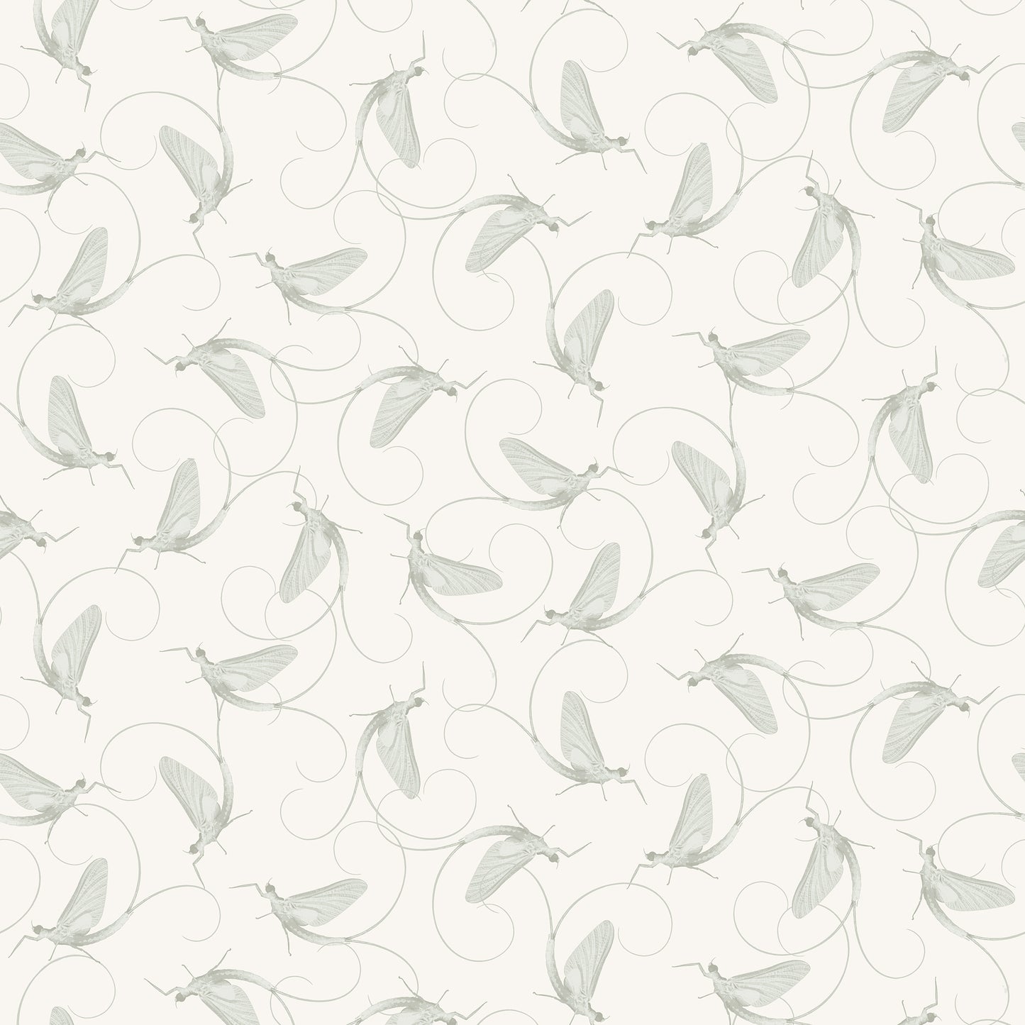 Dance Of The Mayfly Lichen on Linen Wallpaper