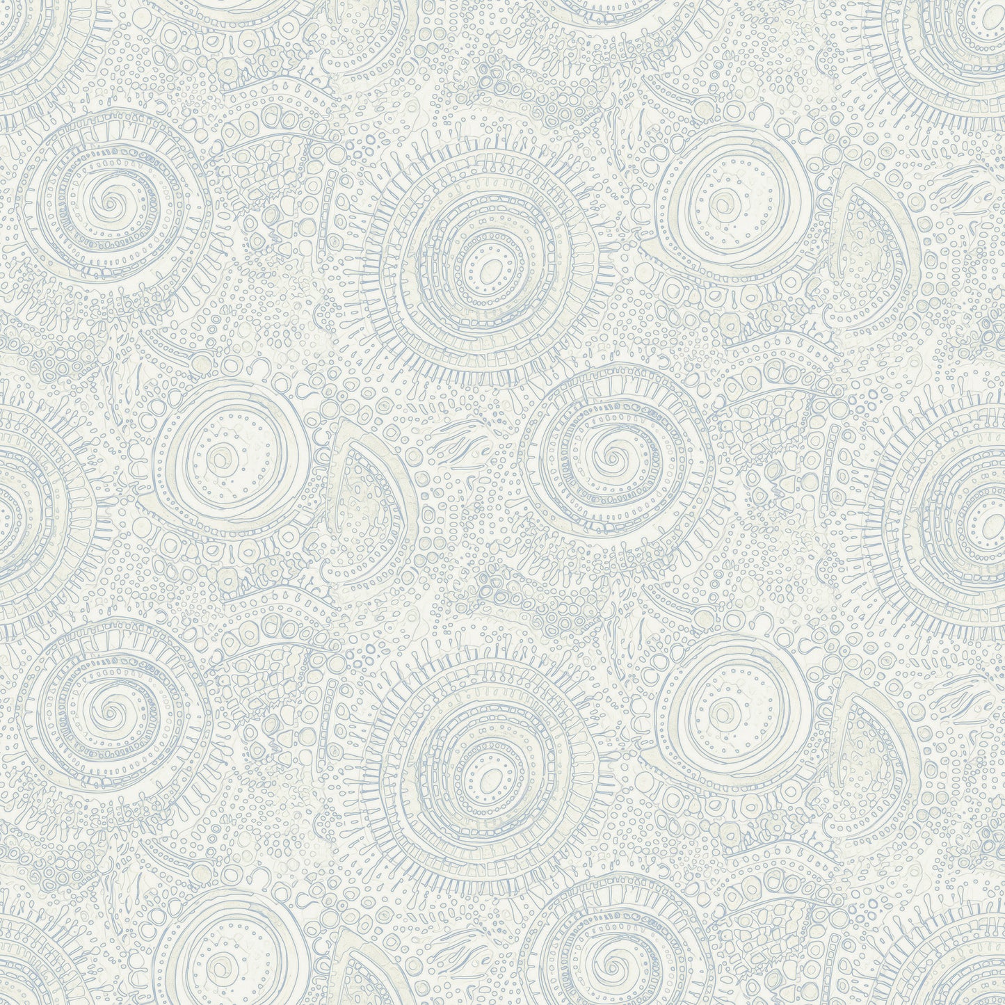 Doodle Blue over Parchment Wallpaper