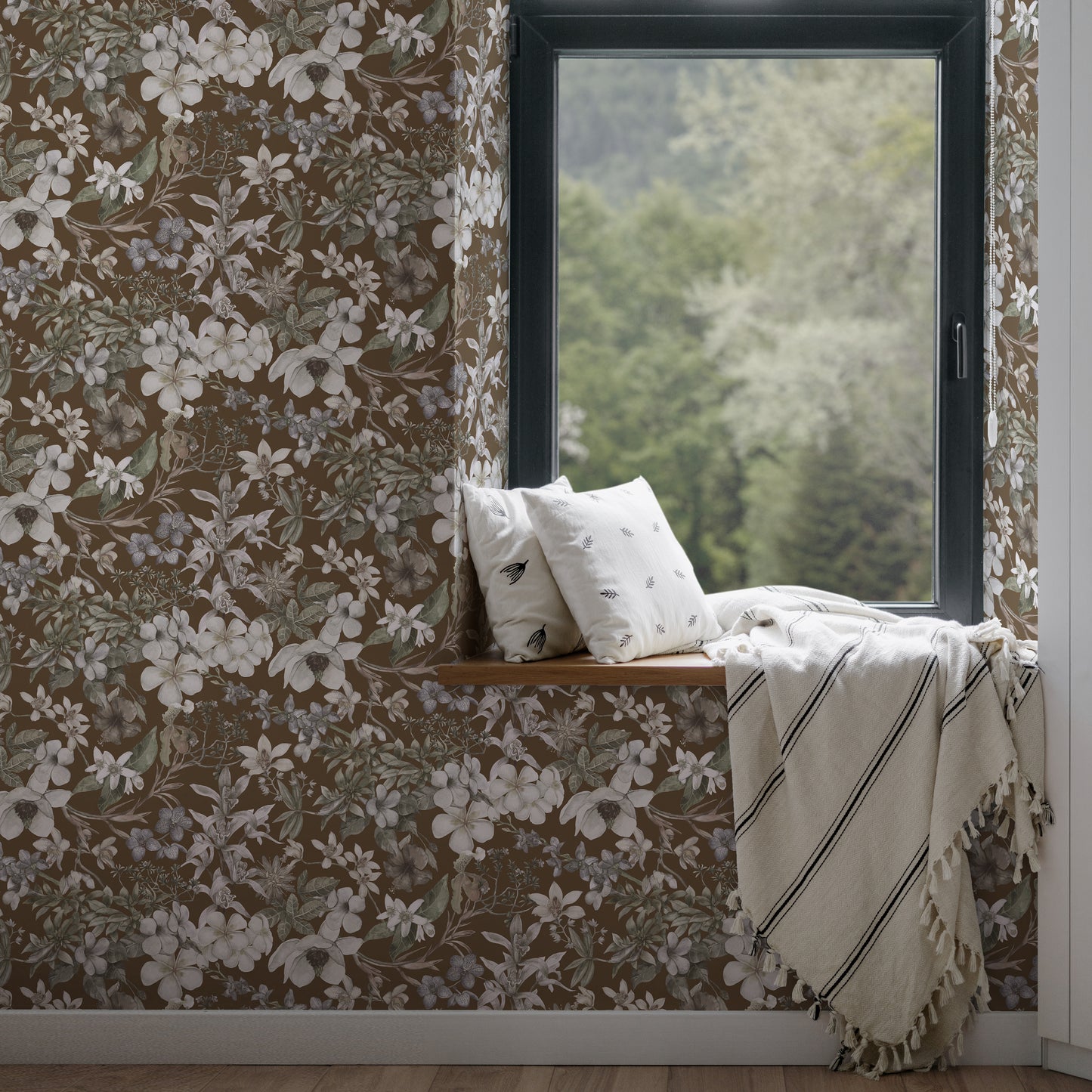 Dulcina Floral Earth Wallpaper
