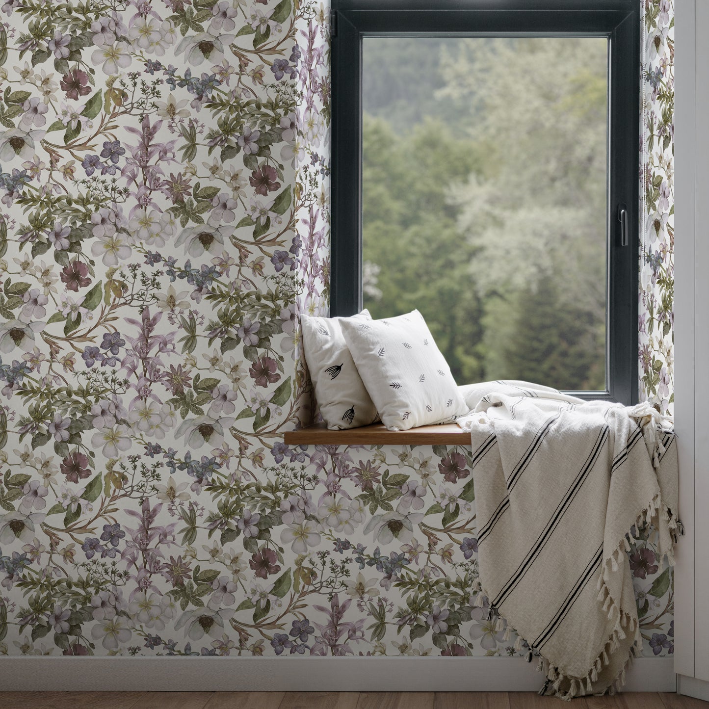 Dulcina Floral Natural Wallpaper