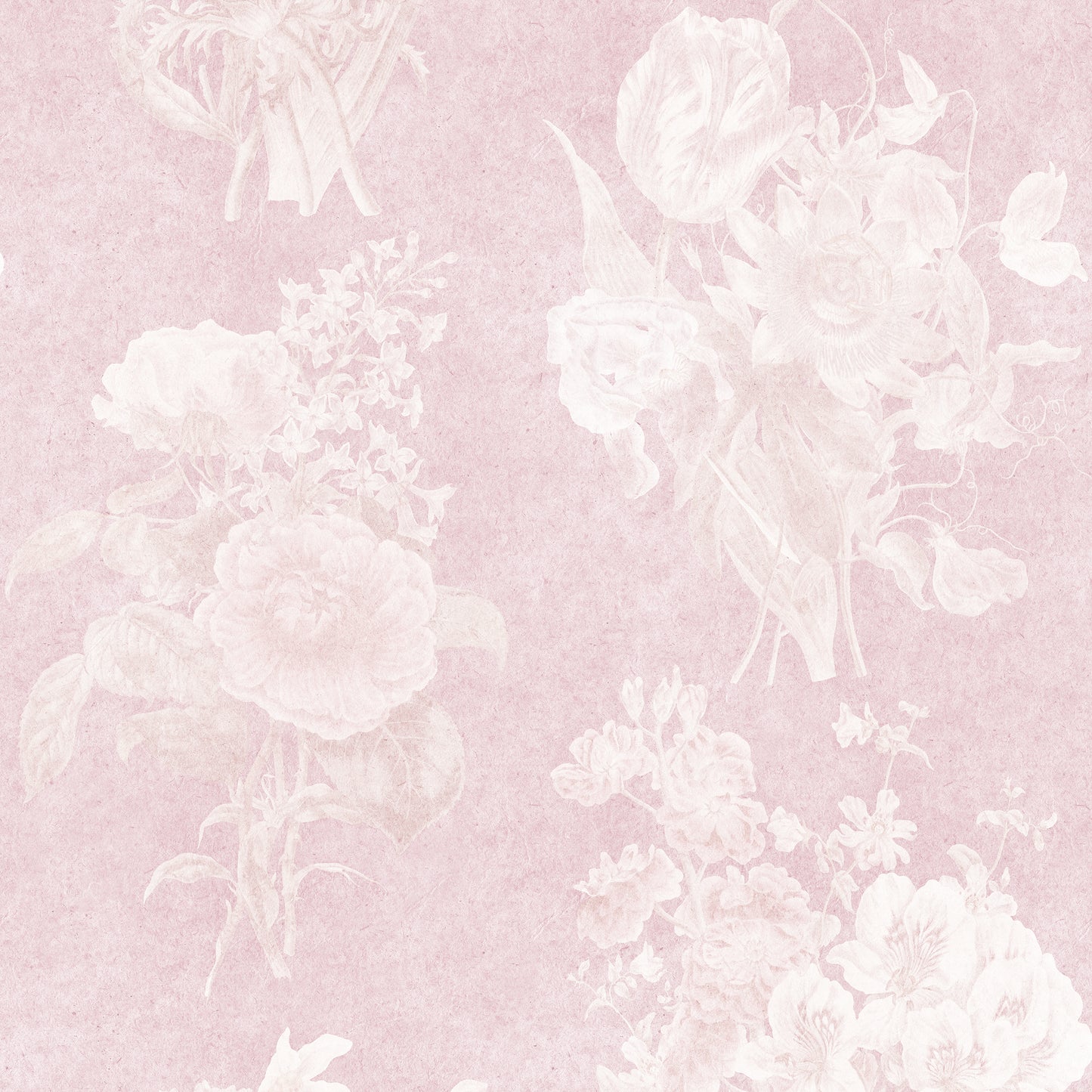 Faded Bouquet Coral Pink Wallpaper