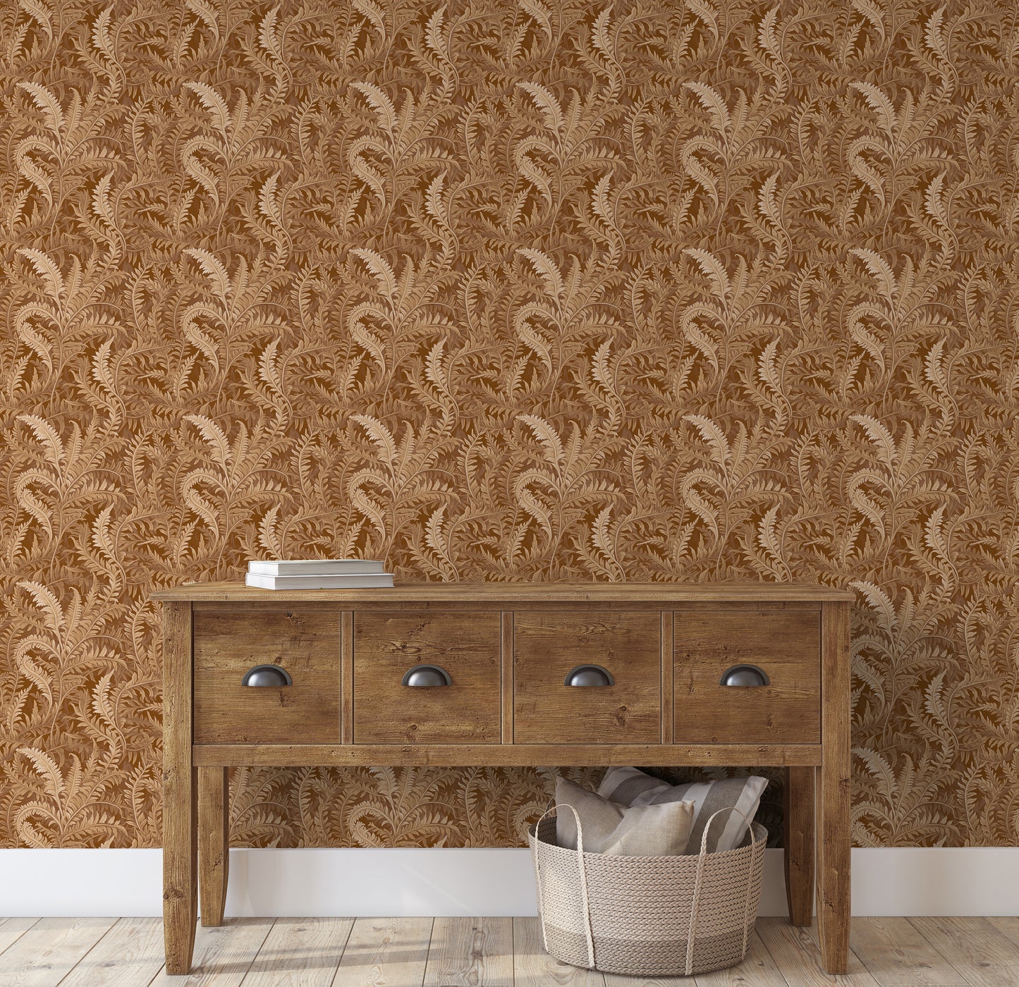 Fernery Copper Wallpaper