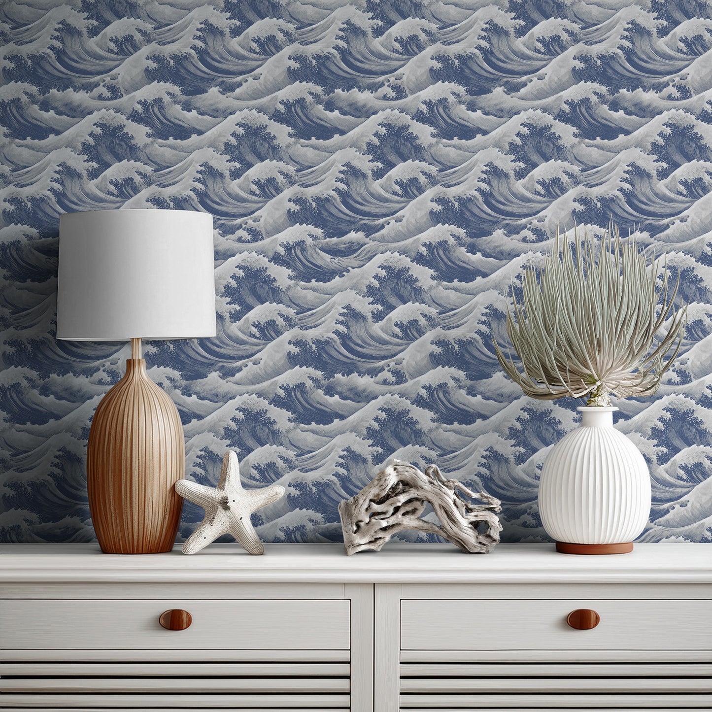 Arts & Crafts Papier peint Aqua Blues