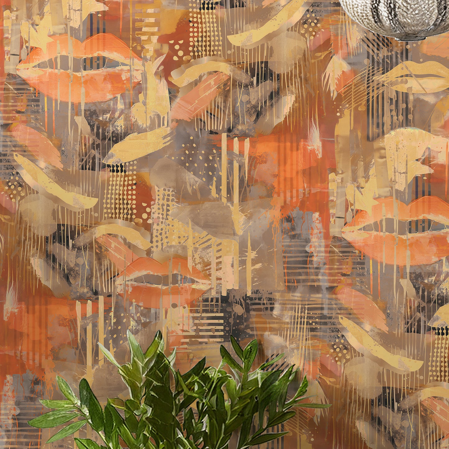 Glamour Hot Orange Wallpaper
