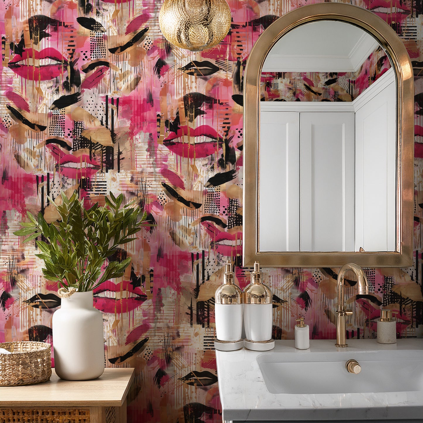 Glamour Sleazy Cerise Wallpaper