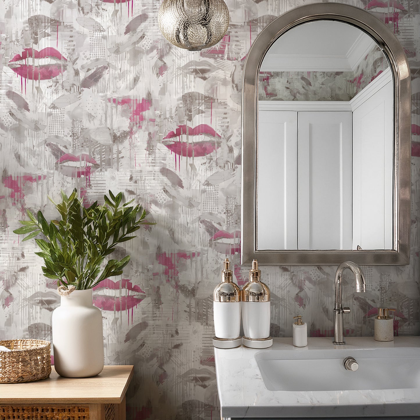Glamour Tabloid Grey Wallpaper