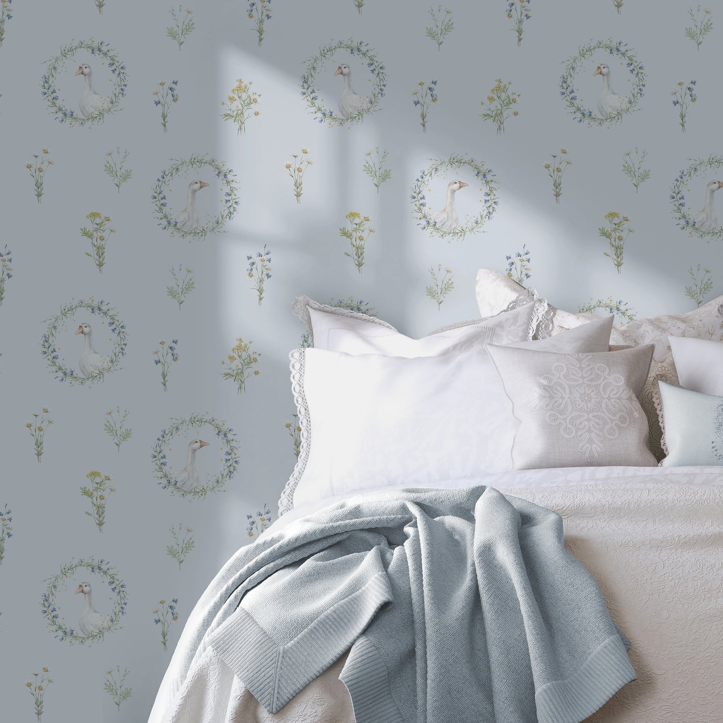 Arts & Crafts Papier peint Aqua Blues
