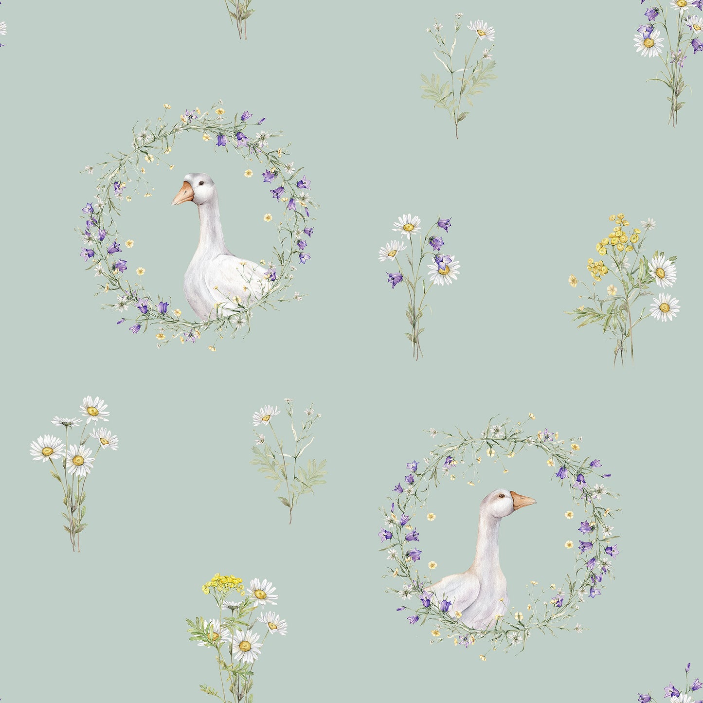 Arts & Crafts Papier peint Aqua Blues