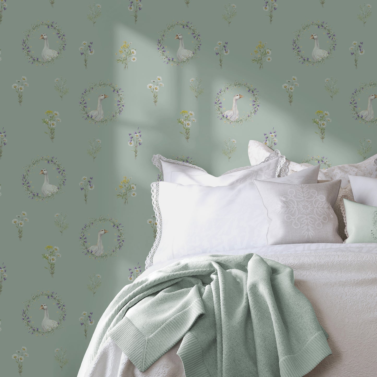 Arts & Crafts Papier peint Aqua Blues