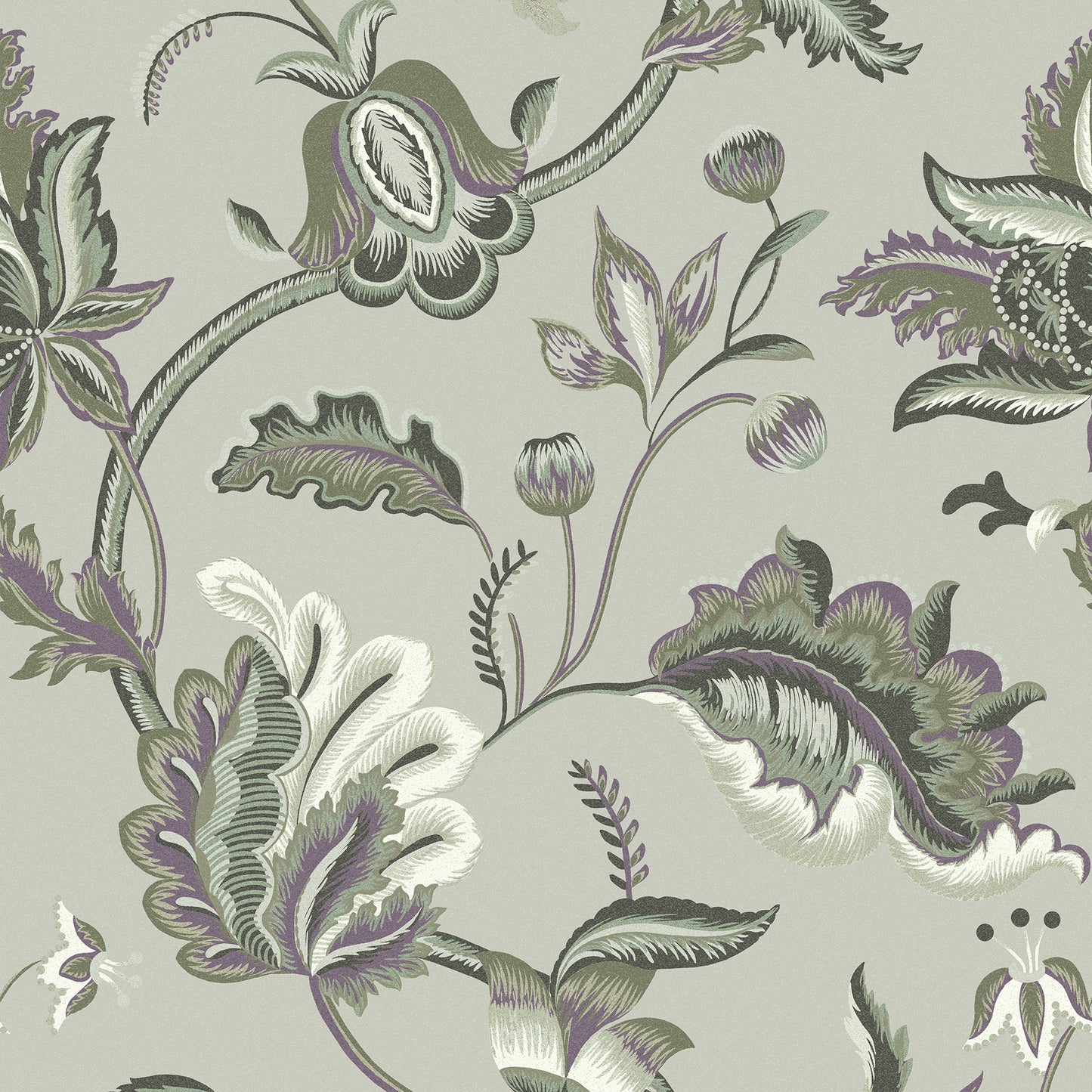 Jacobean Kale & Sage Wallpaper