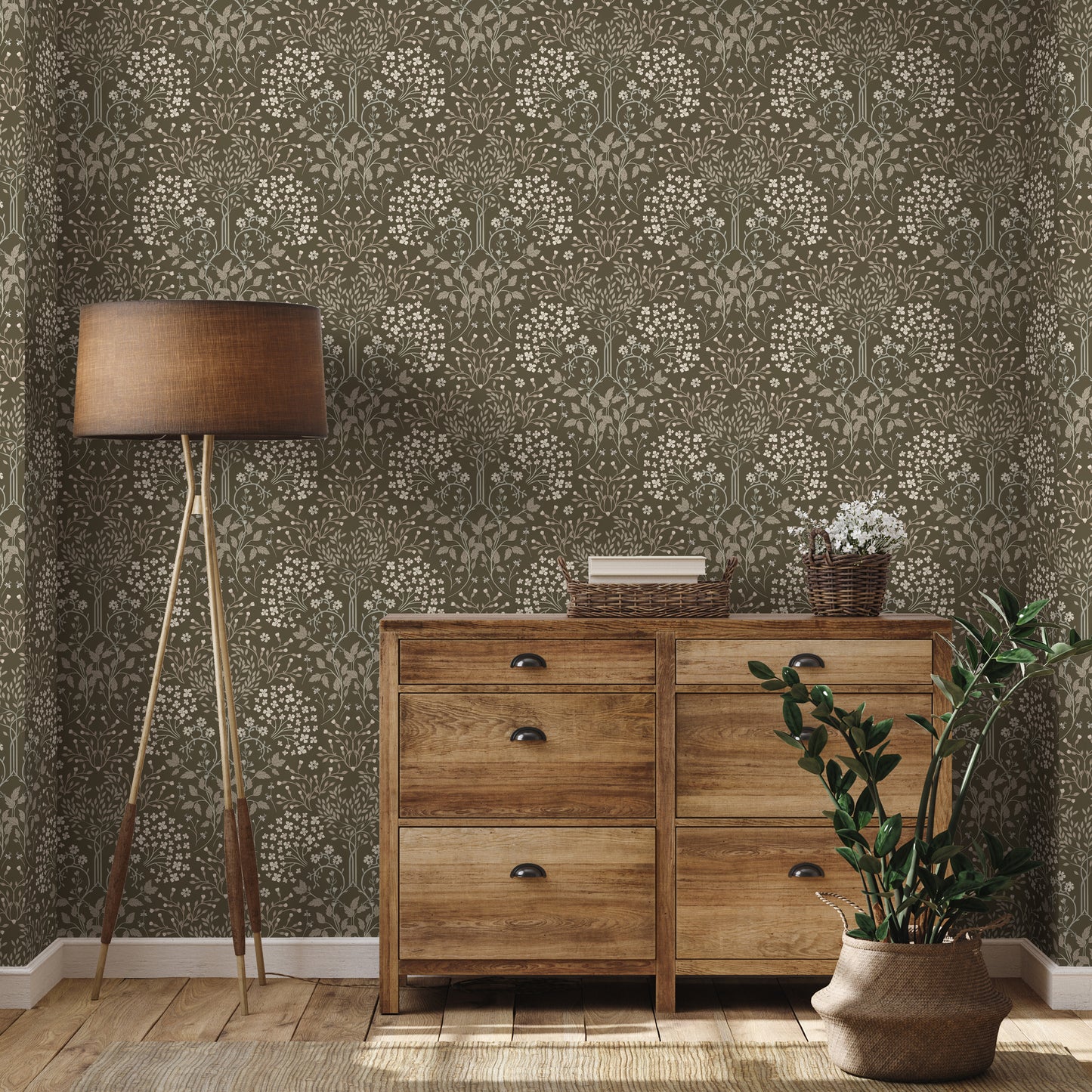 Kelmscott Dark Oak Wallpaper
