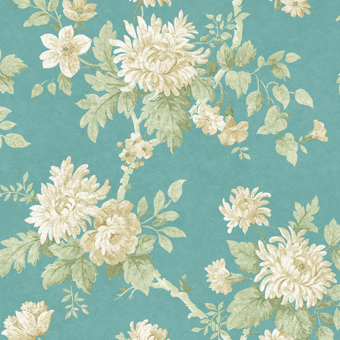 Kiku Aquamarine Wallpaper