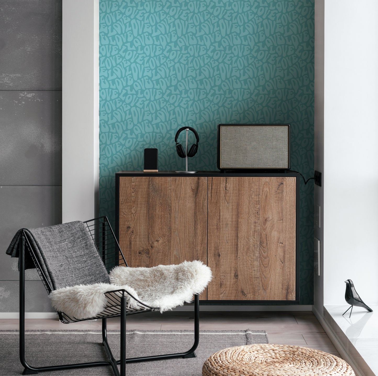 Arts & Crafts Papier peint Aqua Blues