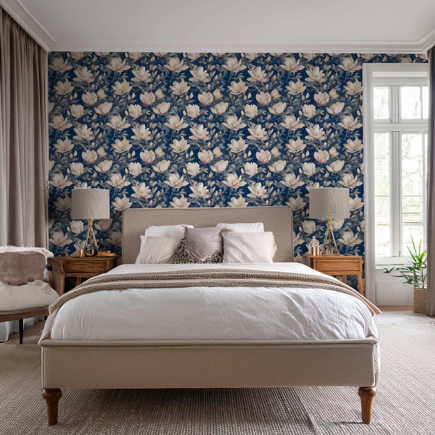 Arts & Crafts Papier peint Aqua Blues