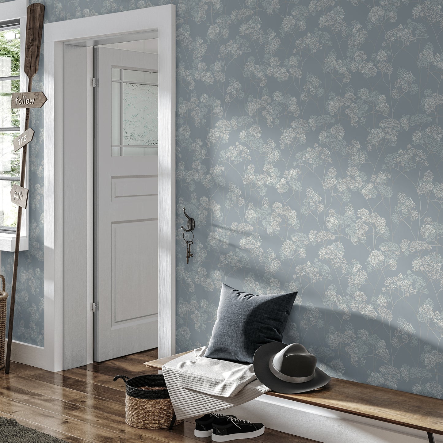 Arts & Crafts Papier peint Aqua Blues