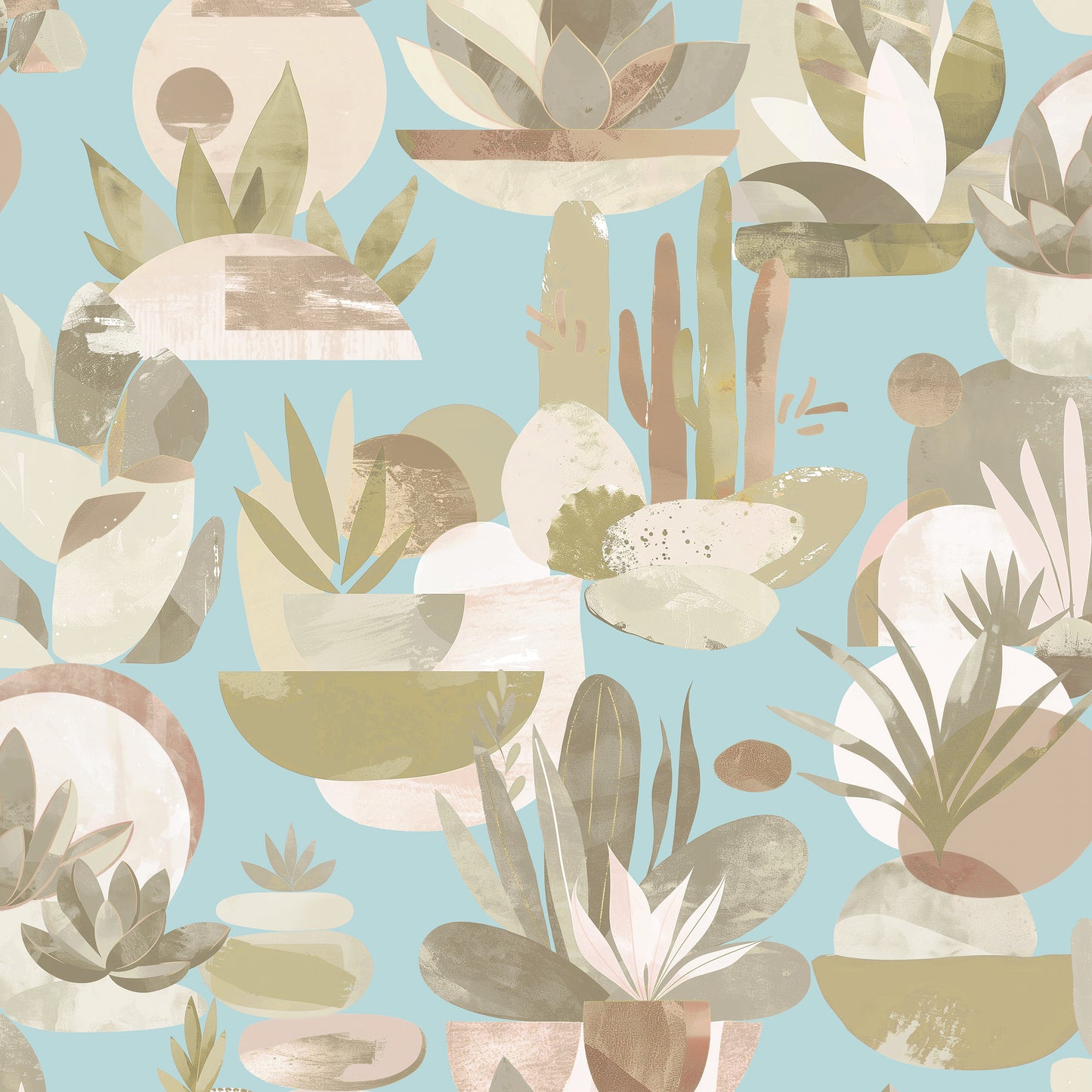 Arts & Crafts Aqua Blues Tapete
