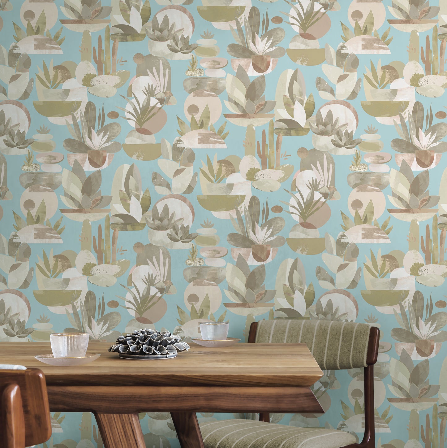 Arts & Crafts Aqua Blues Tapete