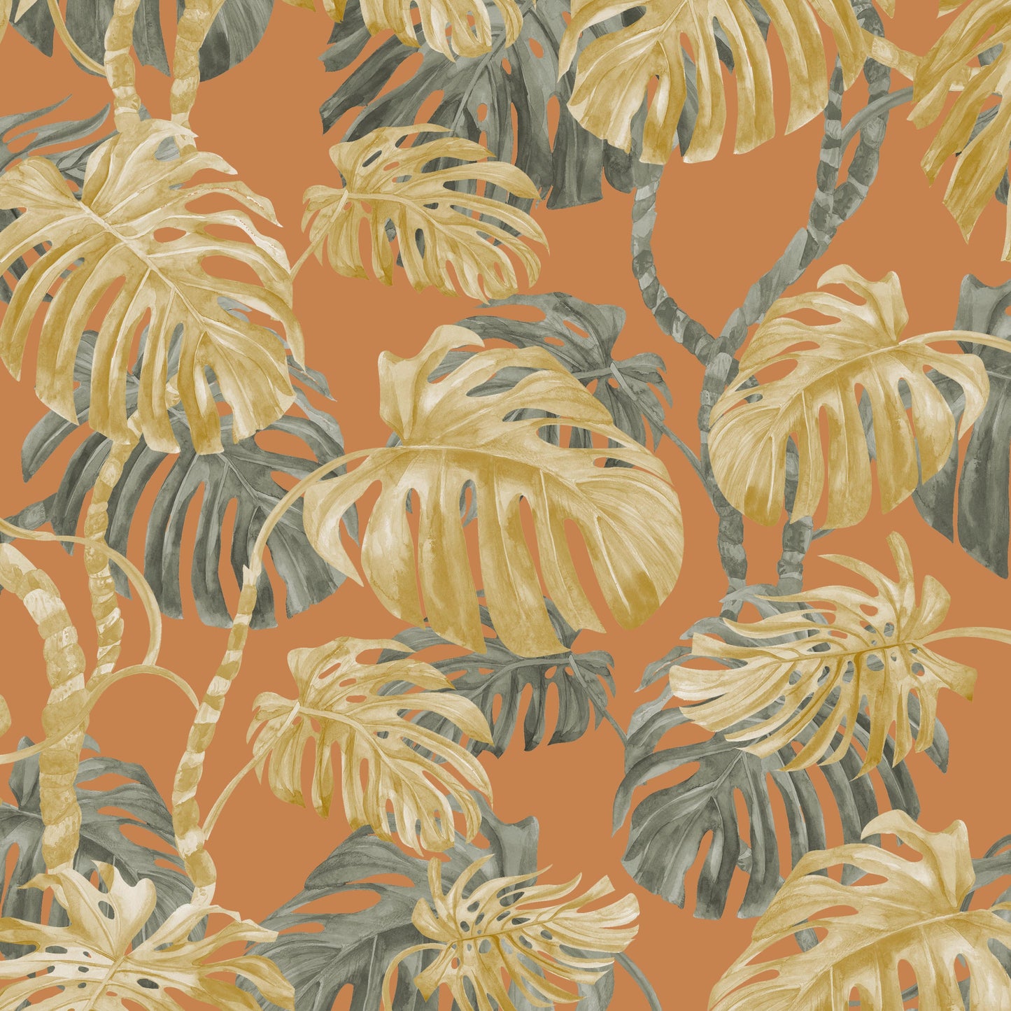 Monstera Terrakotta-Tapete