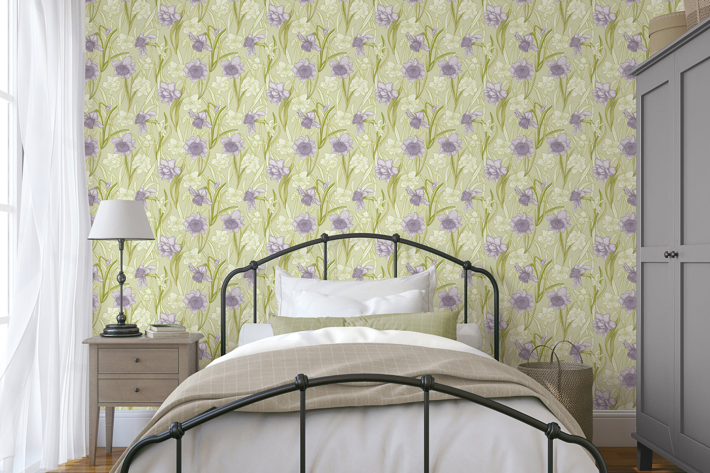 Narcissi Dewberry Wallpaper