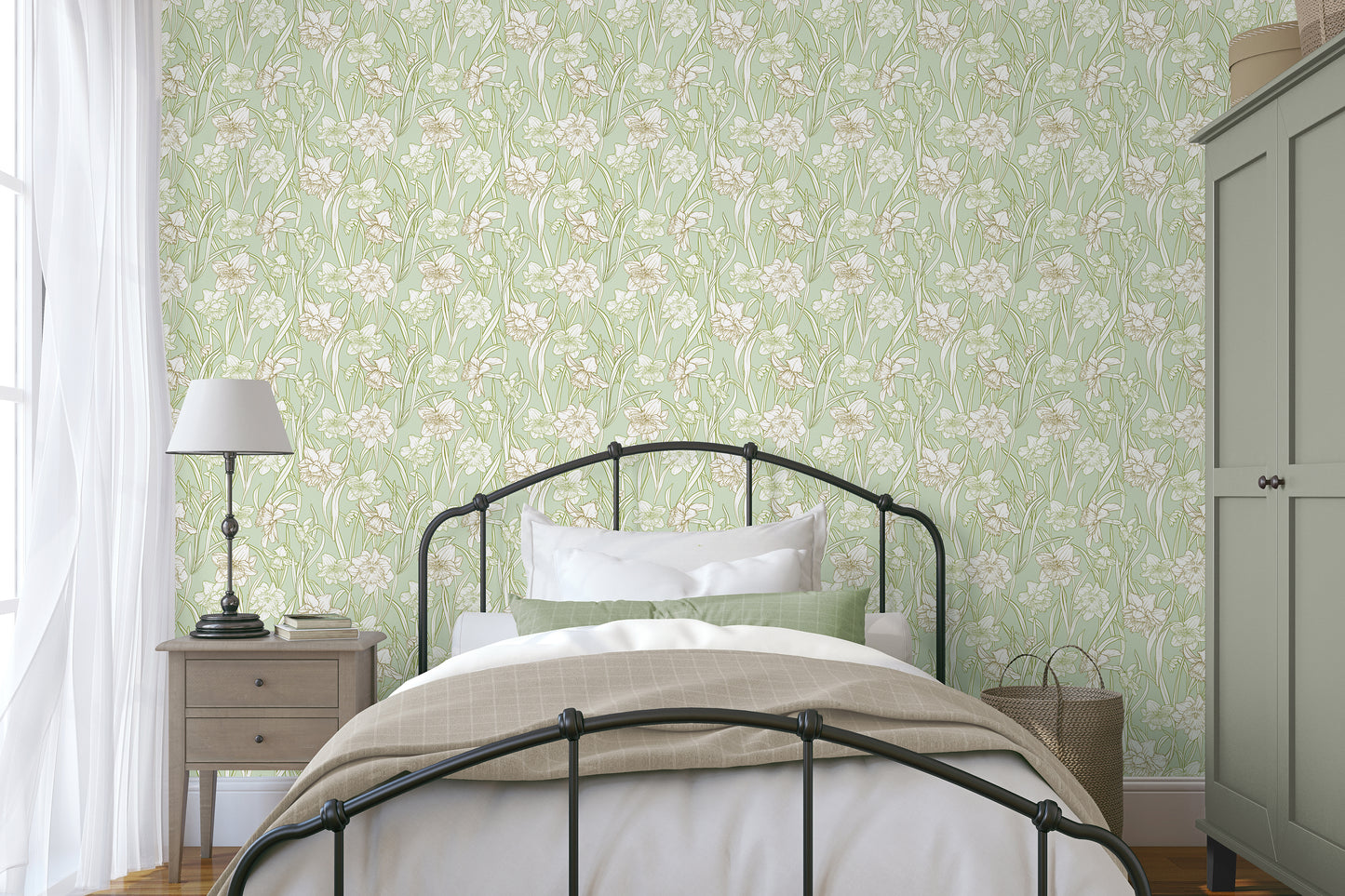 Narcissi Mint Wallpaper
