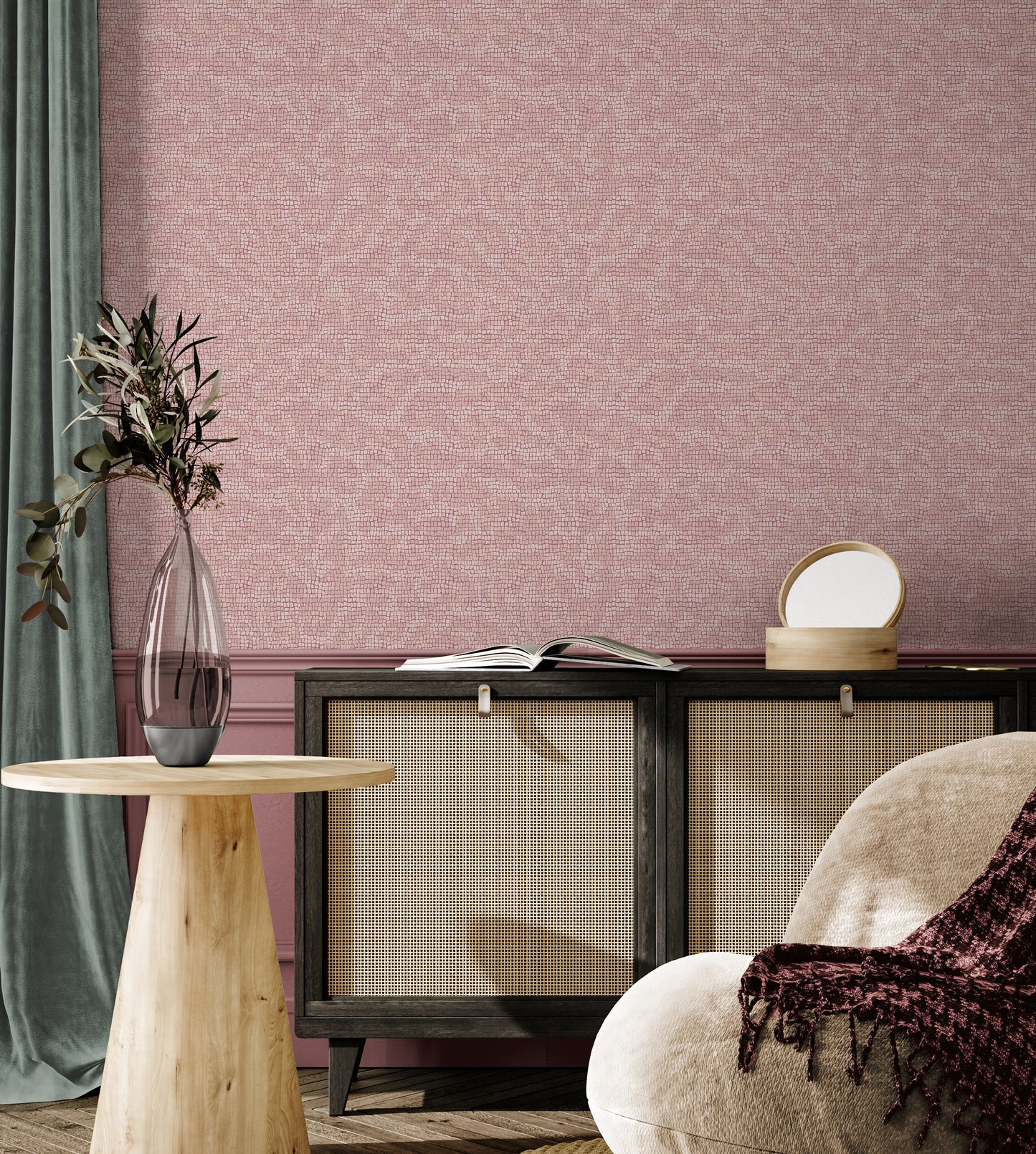 Ocelot Mosaic Sweet Pinks Wallpaper